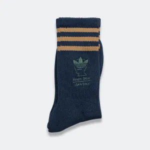 Adidas Clothing Crew Sock x Brain Dead - Collegiate Navy/Brown Desert