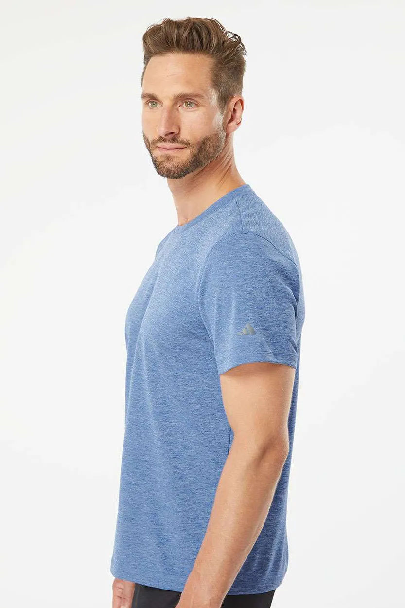 Adidas Mens UPF 50  Short Sleeve Crewneck T-Shirt - Heather Collegiate Royal Blue