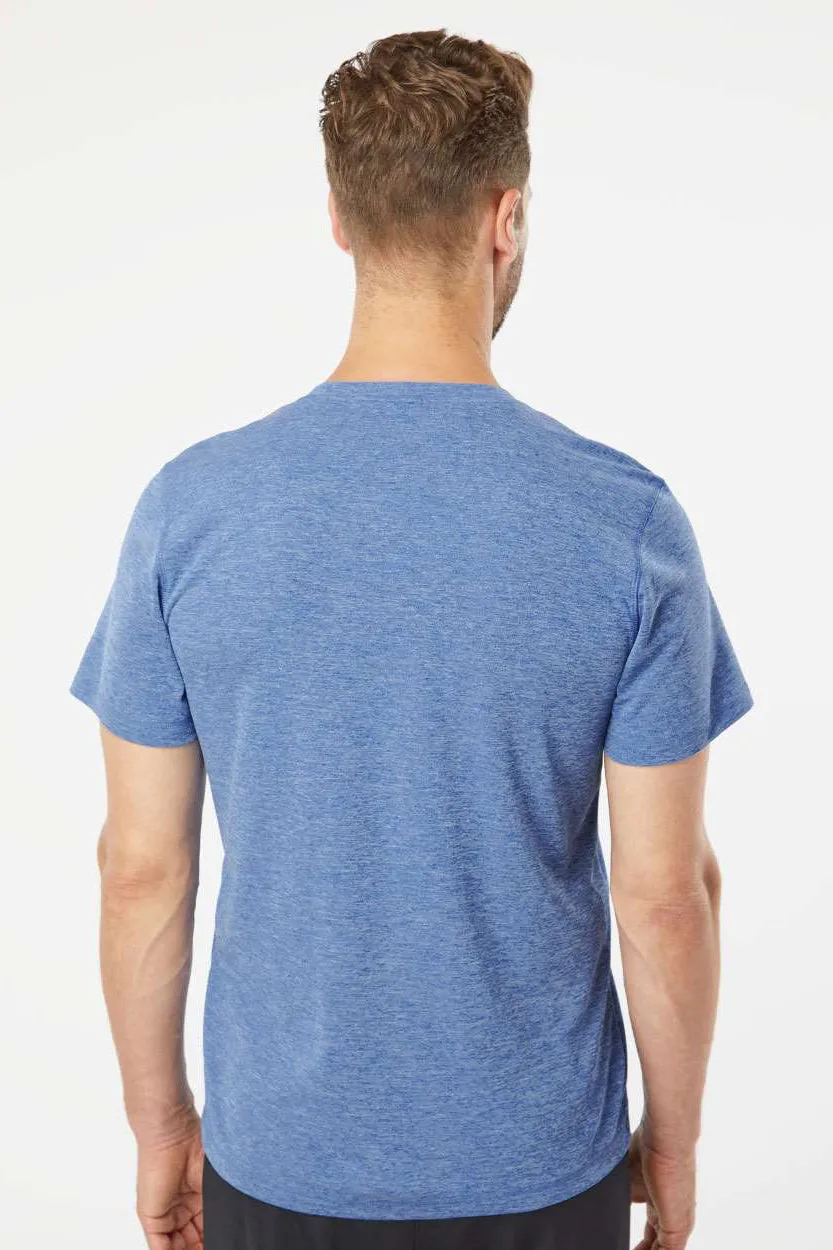 Adidas Mens UPF 50  Short Sleeve Crewneck T-Shirt - Heather Collegiate Royal Blue