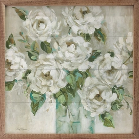 Afternoon Peonies By Carol Robinson Wood Framed Print 