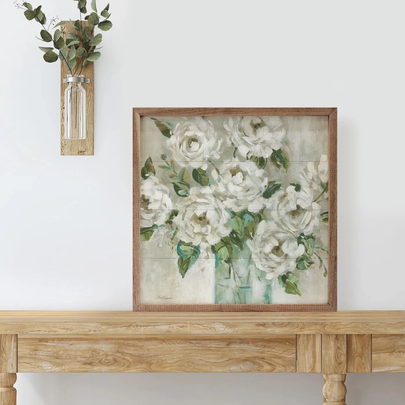 Afternoon Peonies By Carol Robinson Wood Framed Print