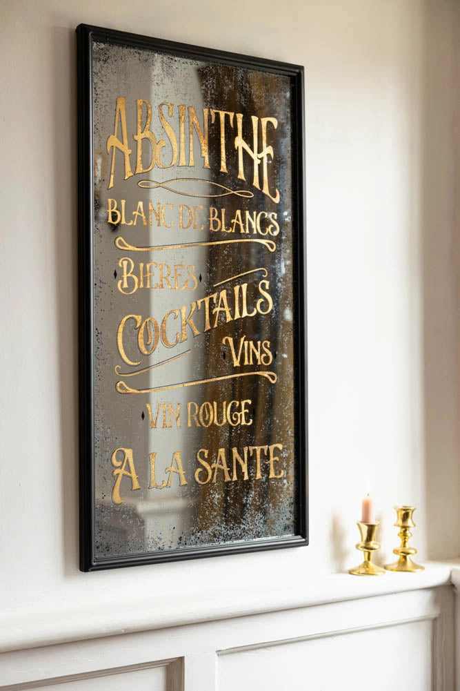 Aged Style Absinthe, Bieres & Vins Decorative Mirror