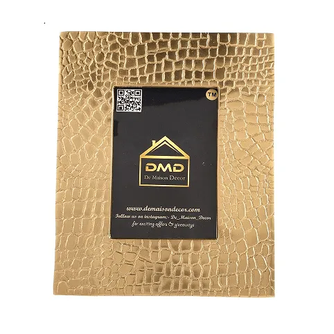 Aiko Photo Frame in Croc Pattern Gold Finish