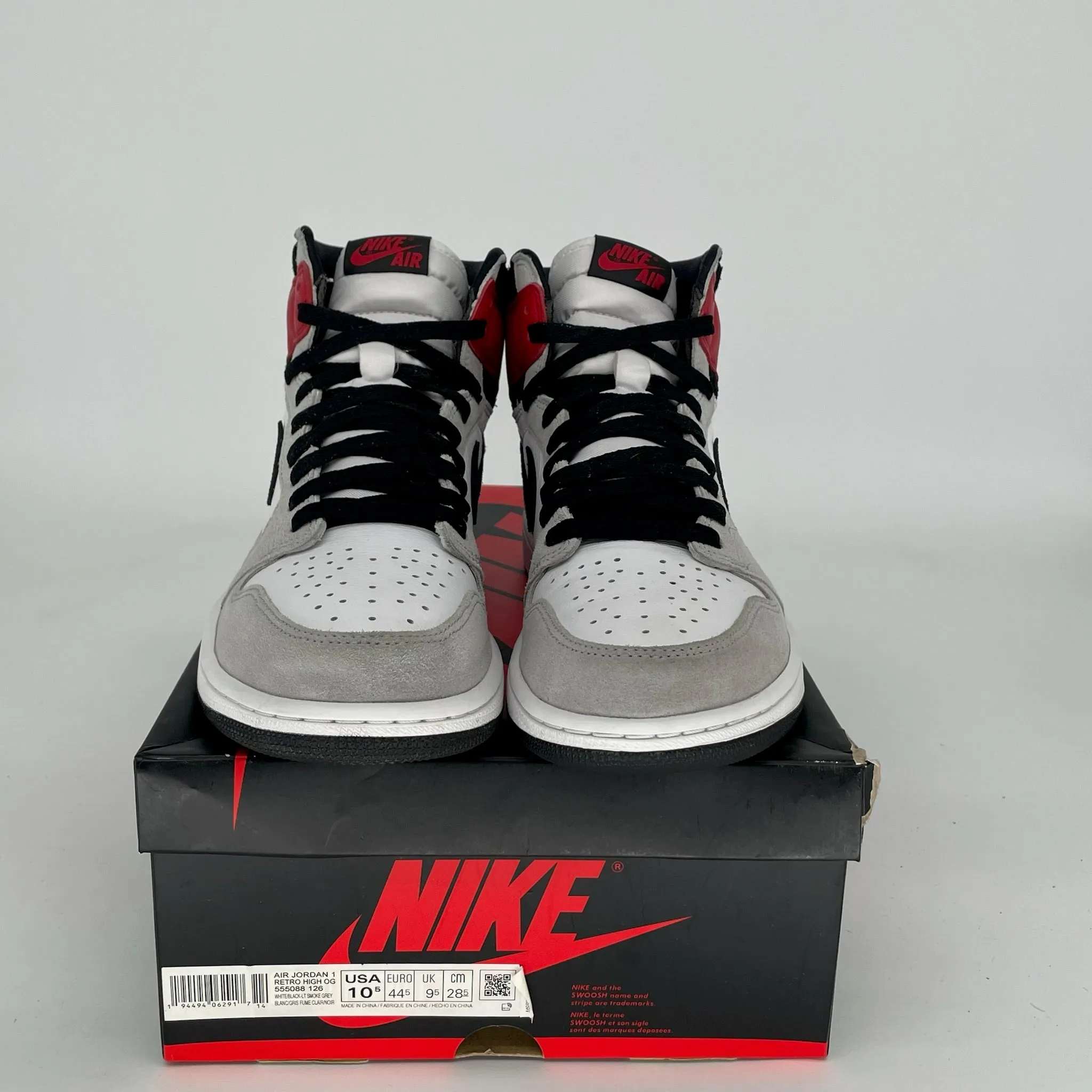 AIR JORDAN 1 LIGHT SMOKE GREY SIZE 10.5 555088-126
