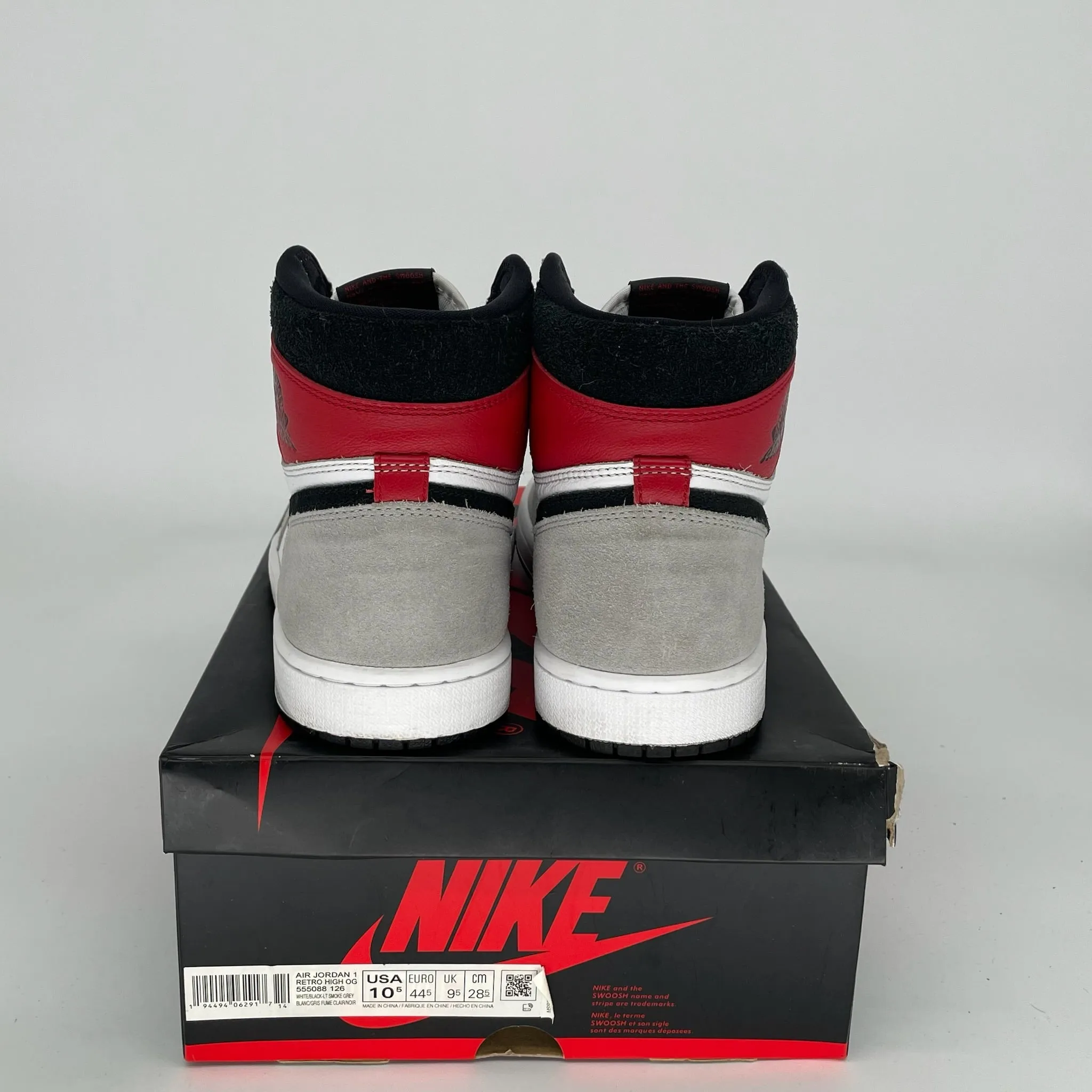 AIR JORDAN 1 LIGHT SMOKE GREY SIZE 10.5 555088-126