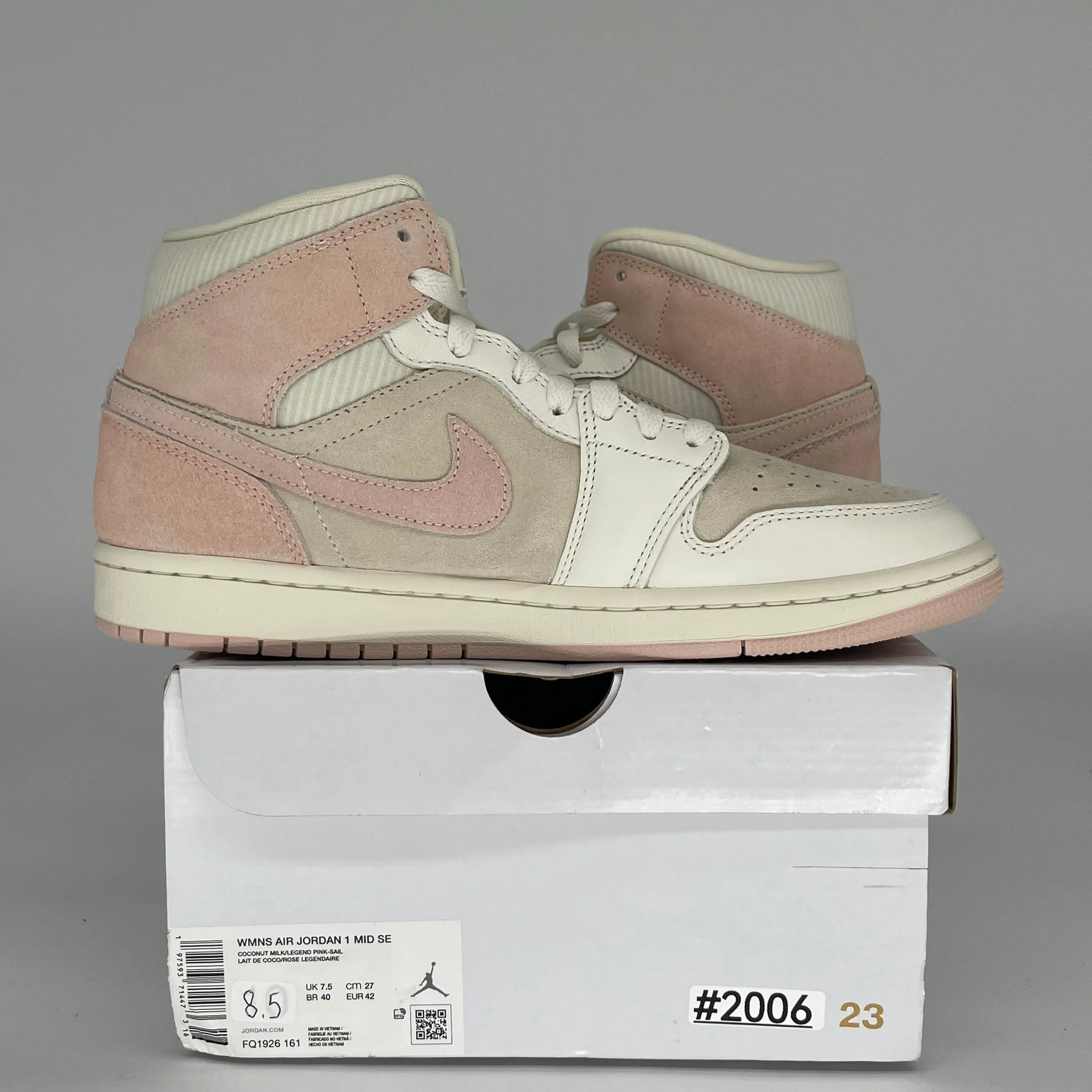 AIR JORDAN 1 MID SEERSUCKER W SIZE 8.5 FQ1926-161