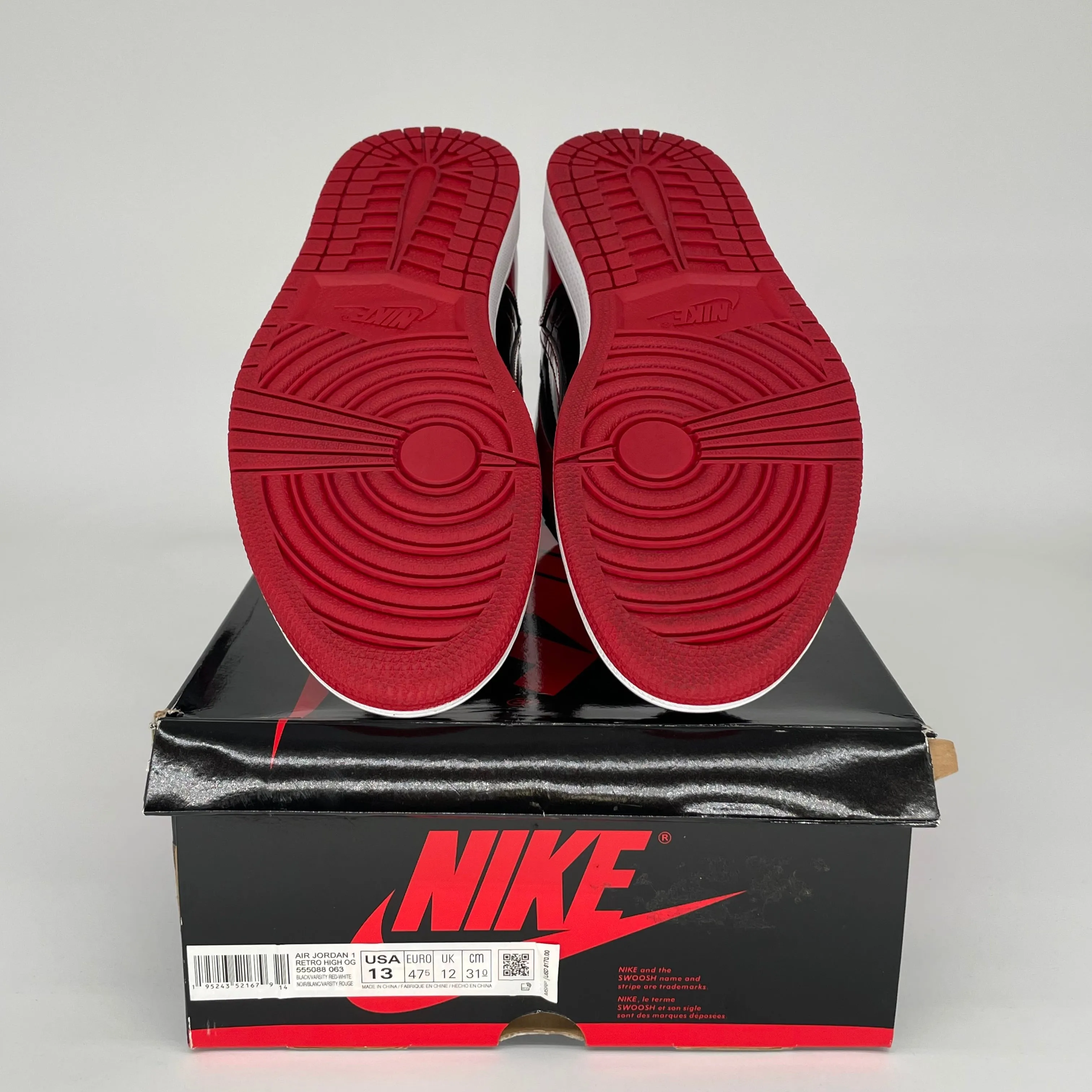 AIR JORDAN 1 PATENT BRED SIZE 13 555088-063