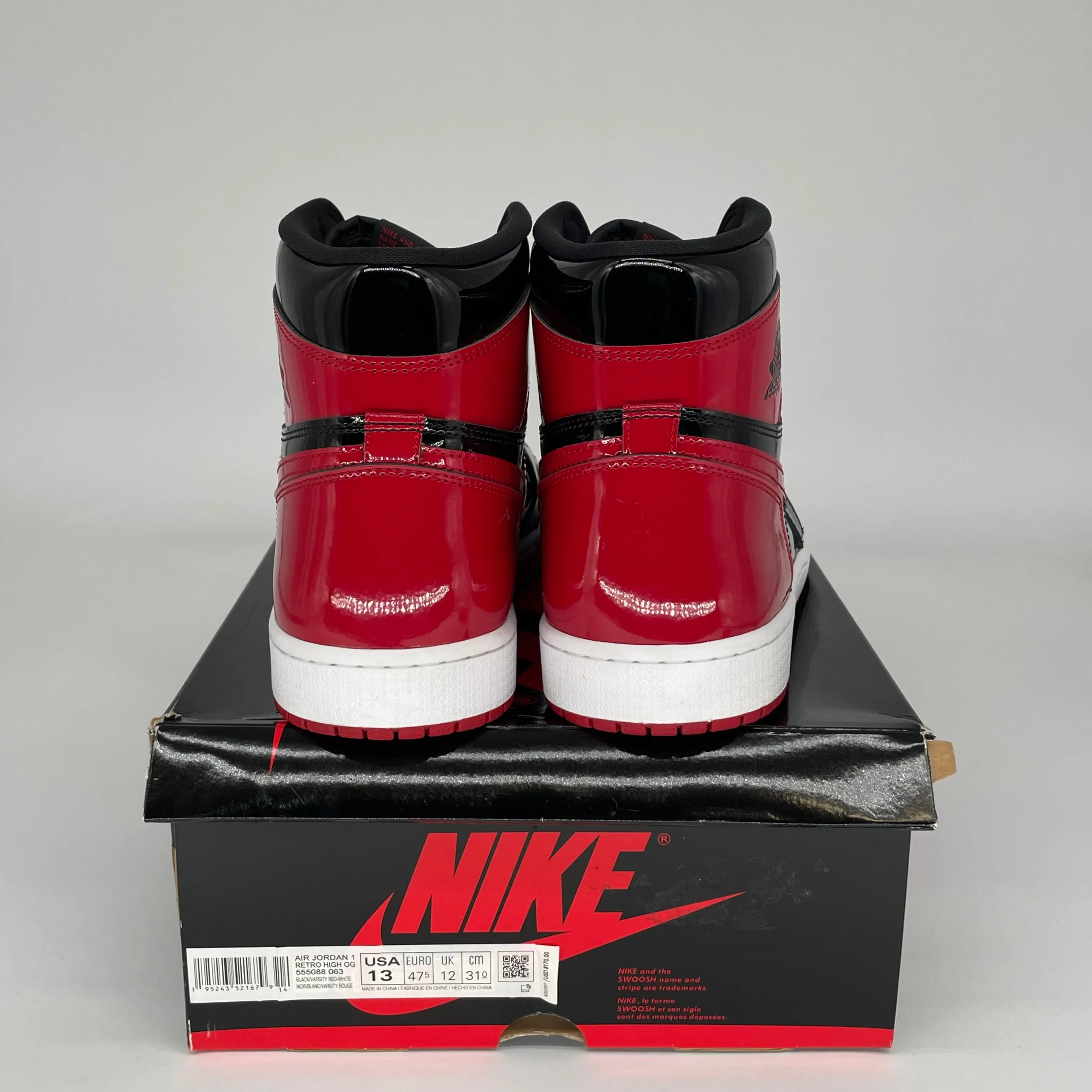 AIR JORDAN 1 PATENT BRED SIZE 13 555088-063