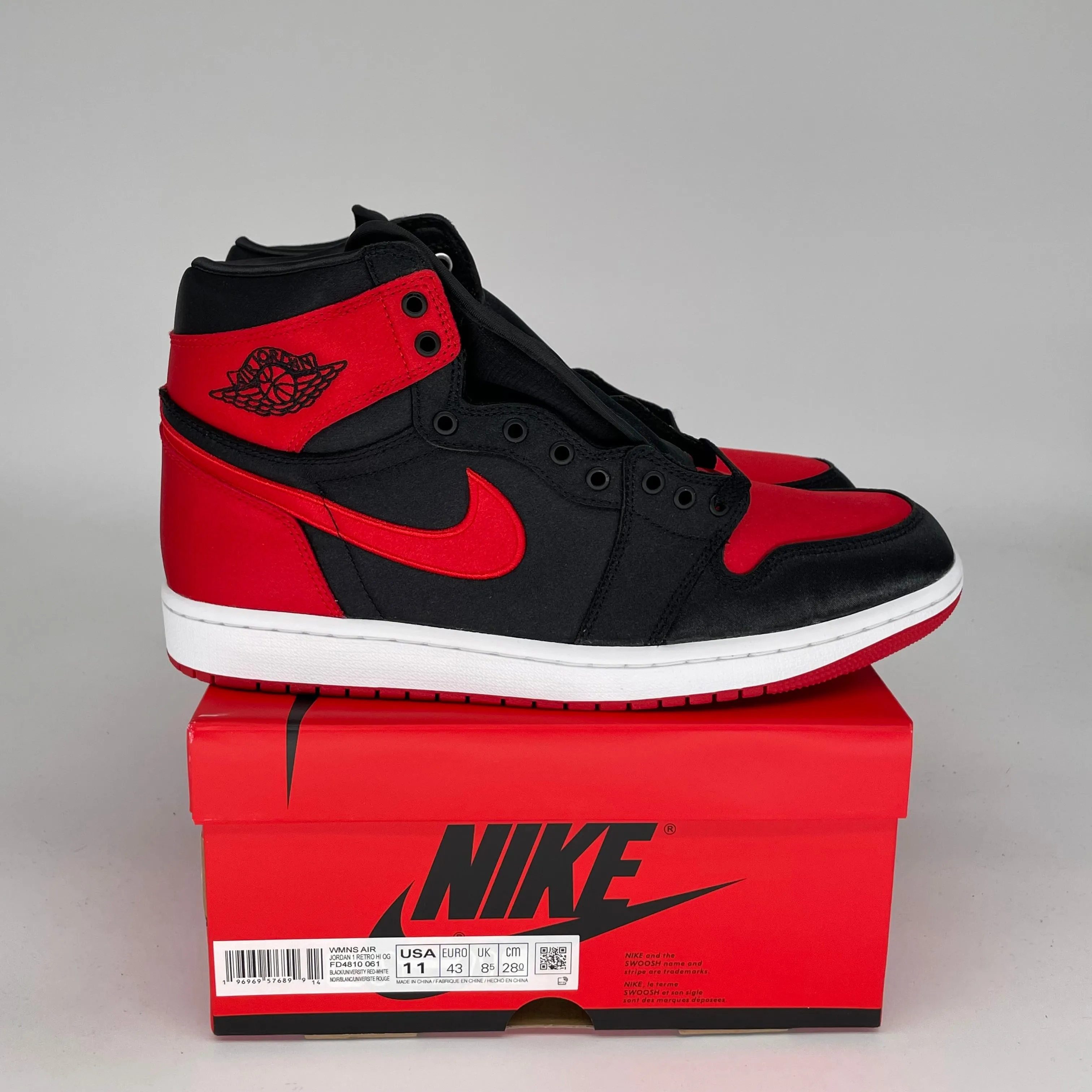AIR JORDAN 1 SATIN BRED W SIZE 9.5/11W FD4810-061