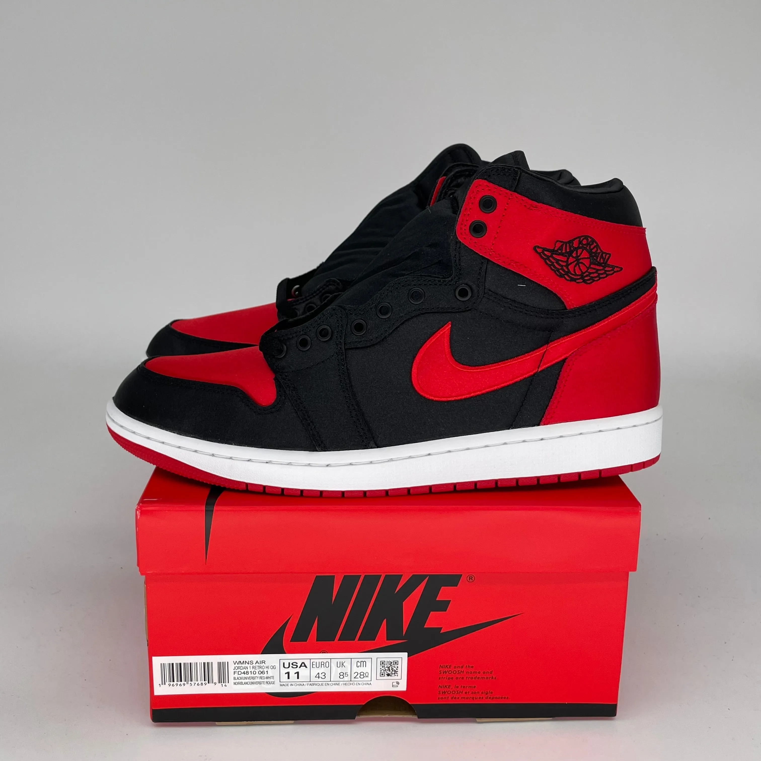 AIR JORDAN 1 SATIN BRED W SIZE 9.5/11W FD4810-061