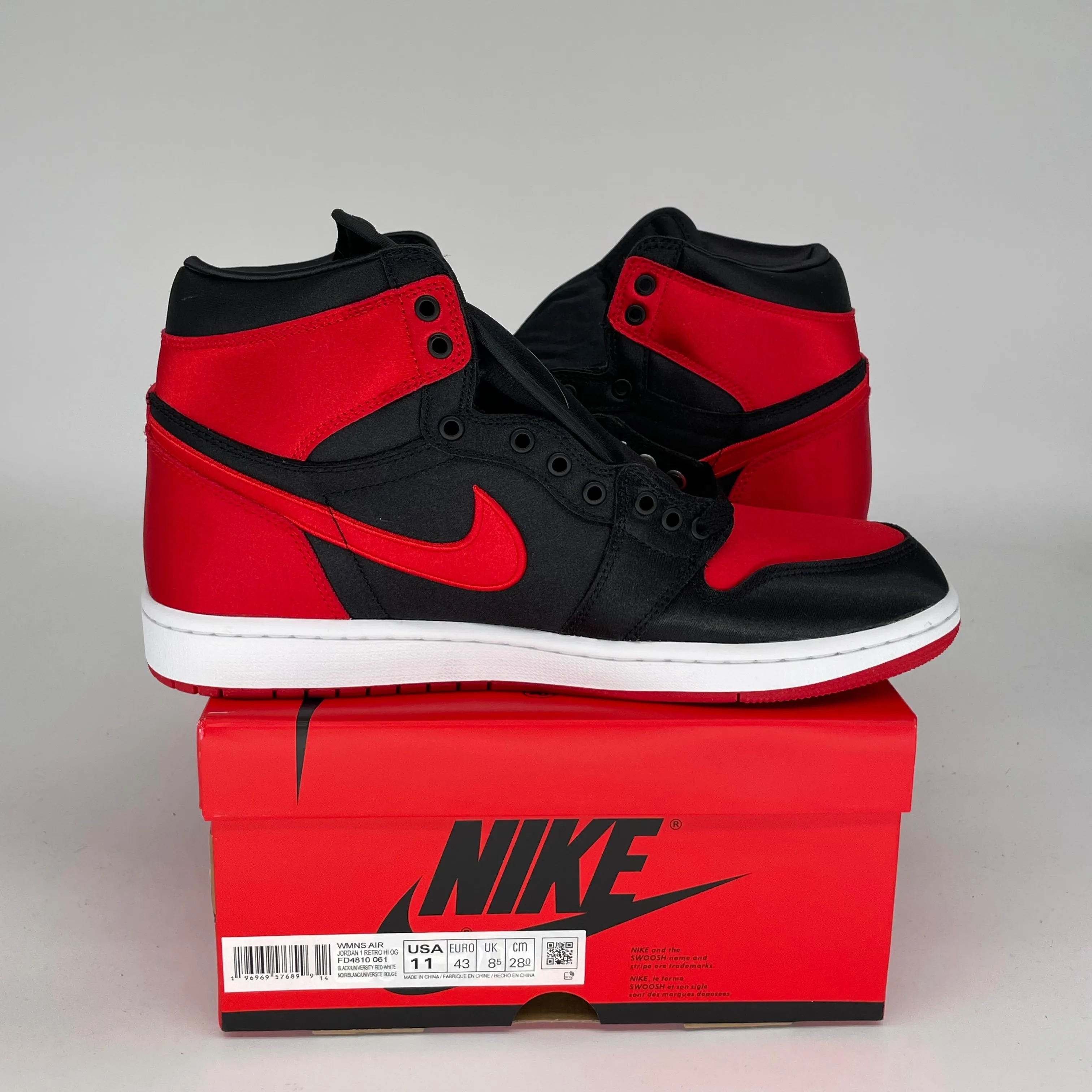 AIR JORDAN 1 SATIN BRED W SIZE 9.5/11W FD4810-061