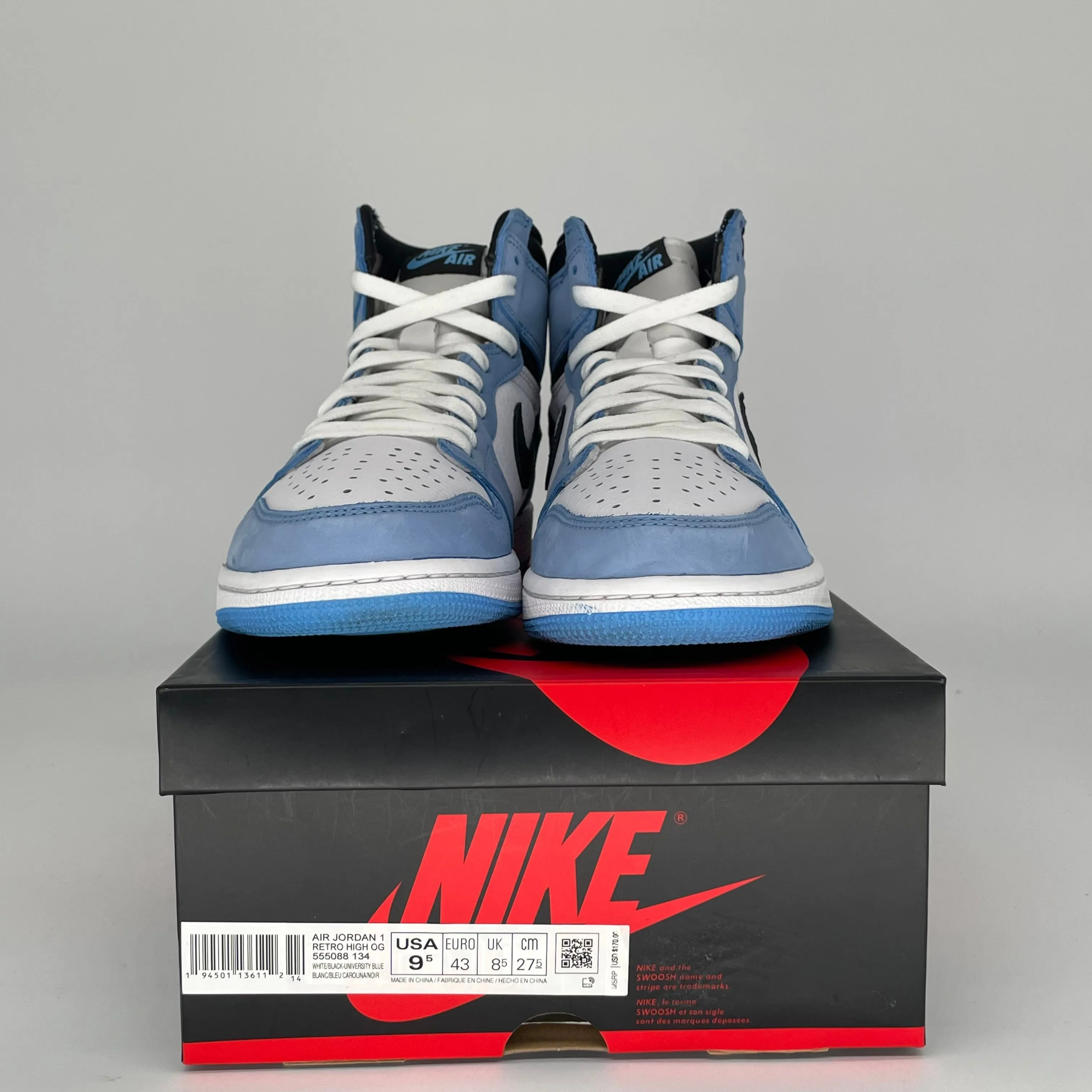AIR JORDAN 1 UNIVERSITY BLUE SIZE 14 555088-134