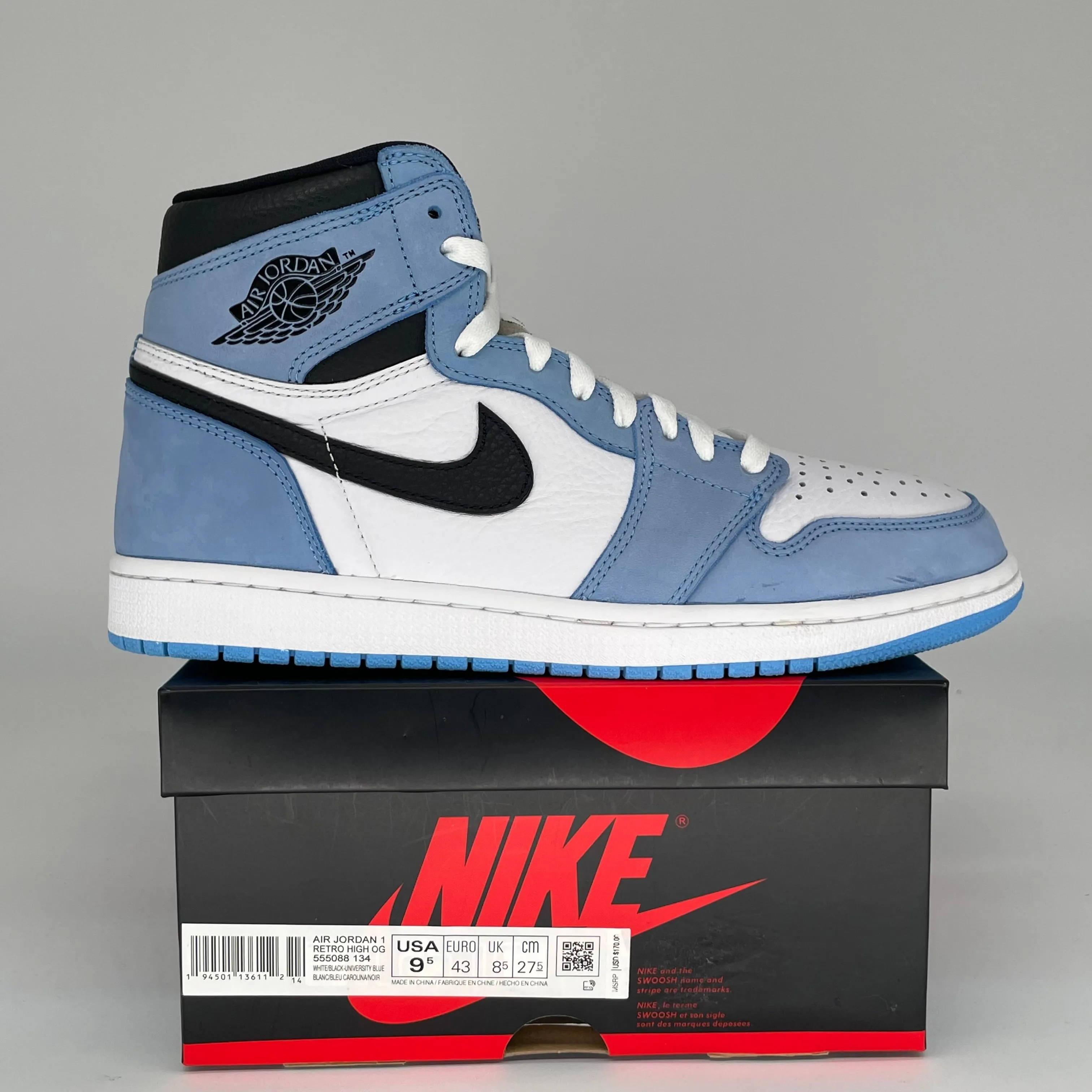 AIR JORDAN 1 UNIVERSITY BLUE SIZE 14 555088-134