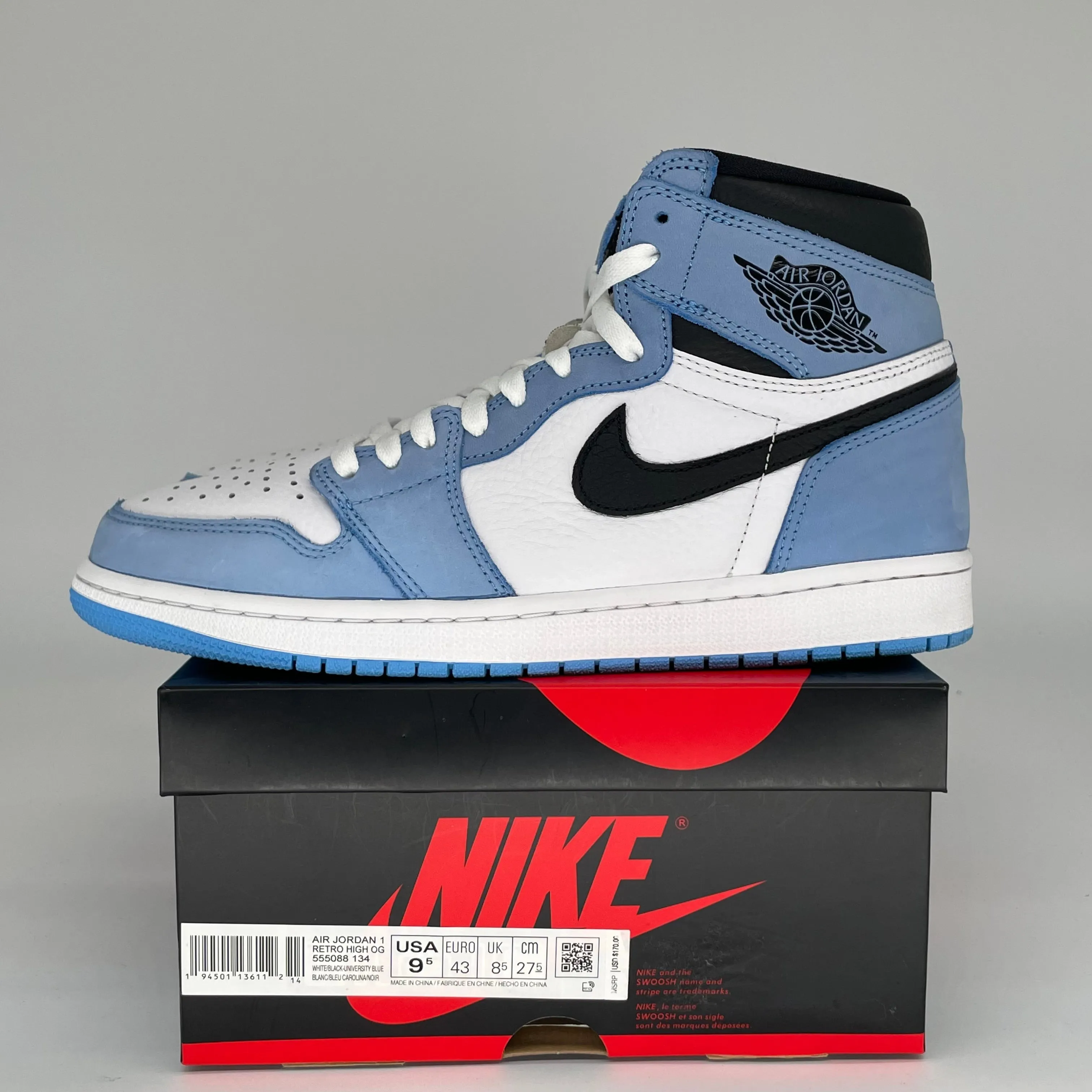 AIR JORDAN 1 UNIVERSITY BLUE SIZE 14 555088-134