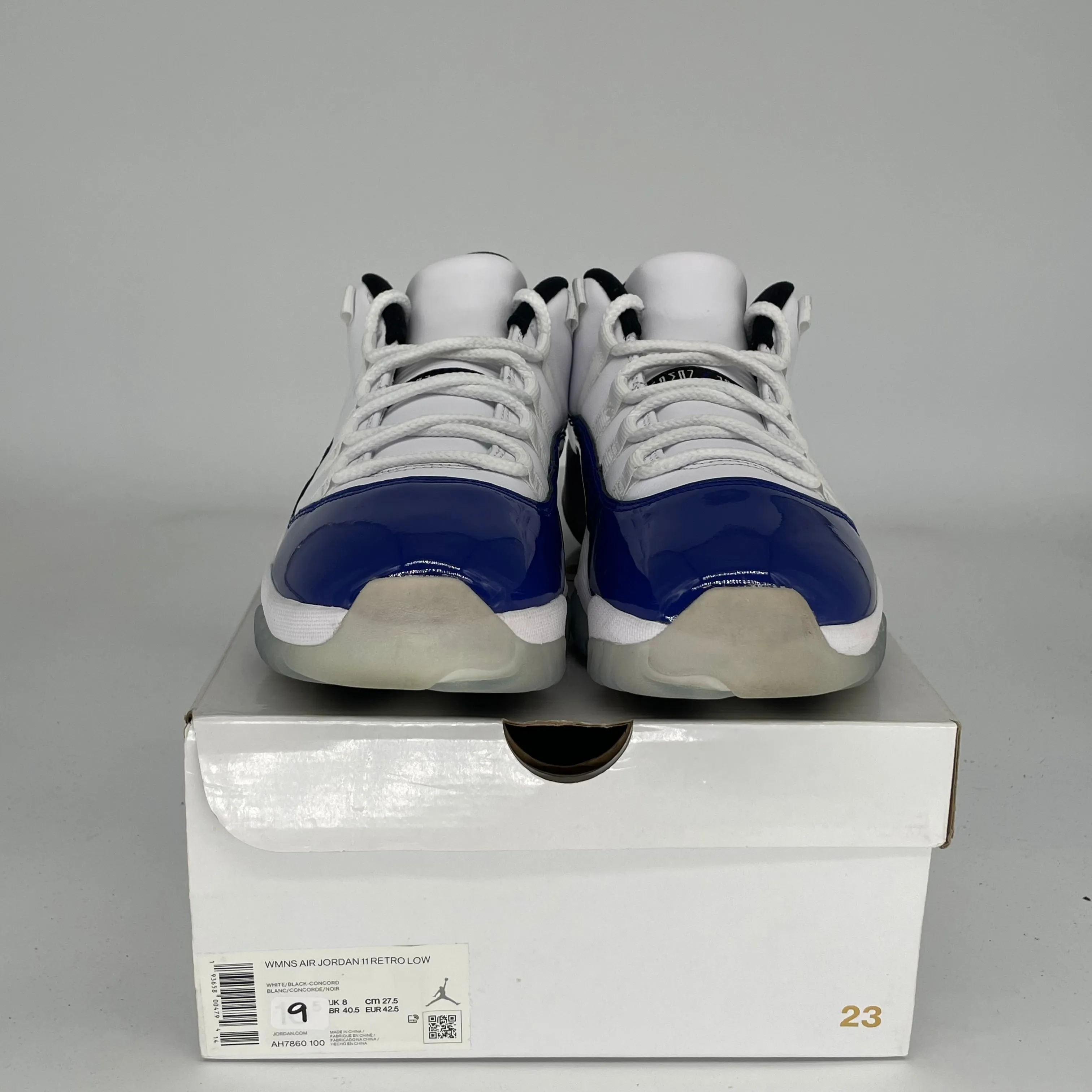 AIR JORDAN 11 LOW WHITE CONCORD W SIZE 9/10.5W AH7860-100