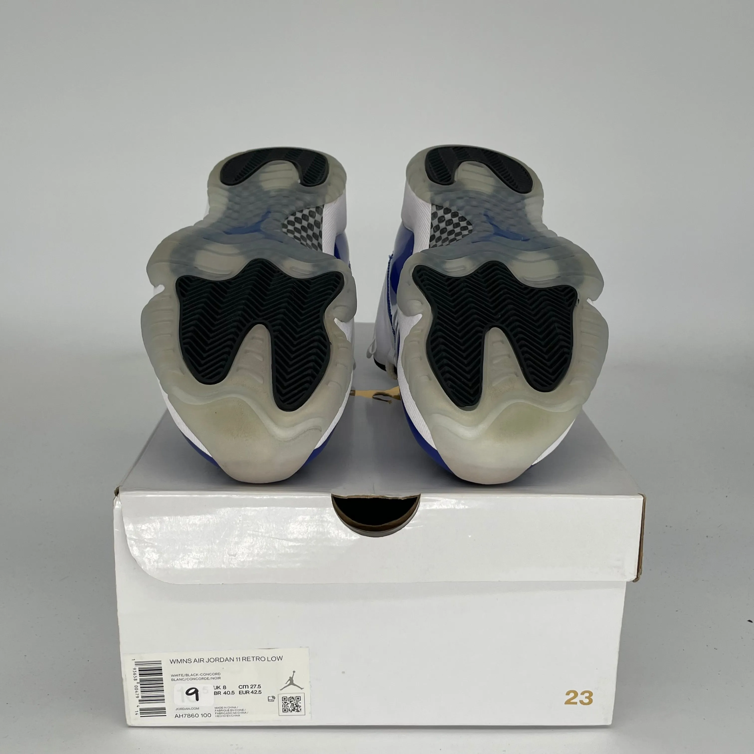 AIR JORDAN 11 LOW WHITE CONCORD W SIZE 9/10.5W AH7860-100