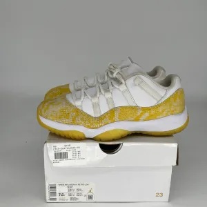 AIR JORDAN 11 LOW YELLOW SNAKESKIN W SIZE 7.5/9W AH7860-107