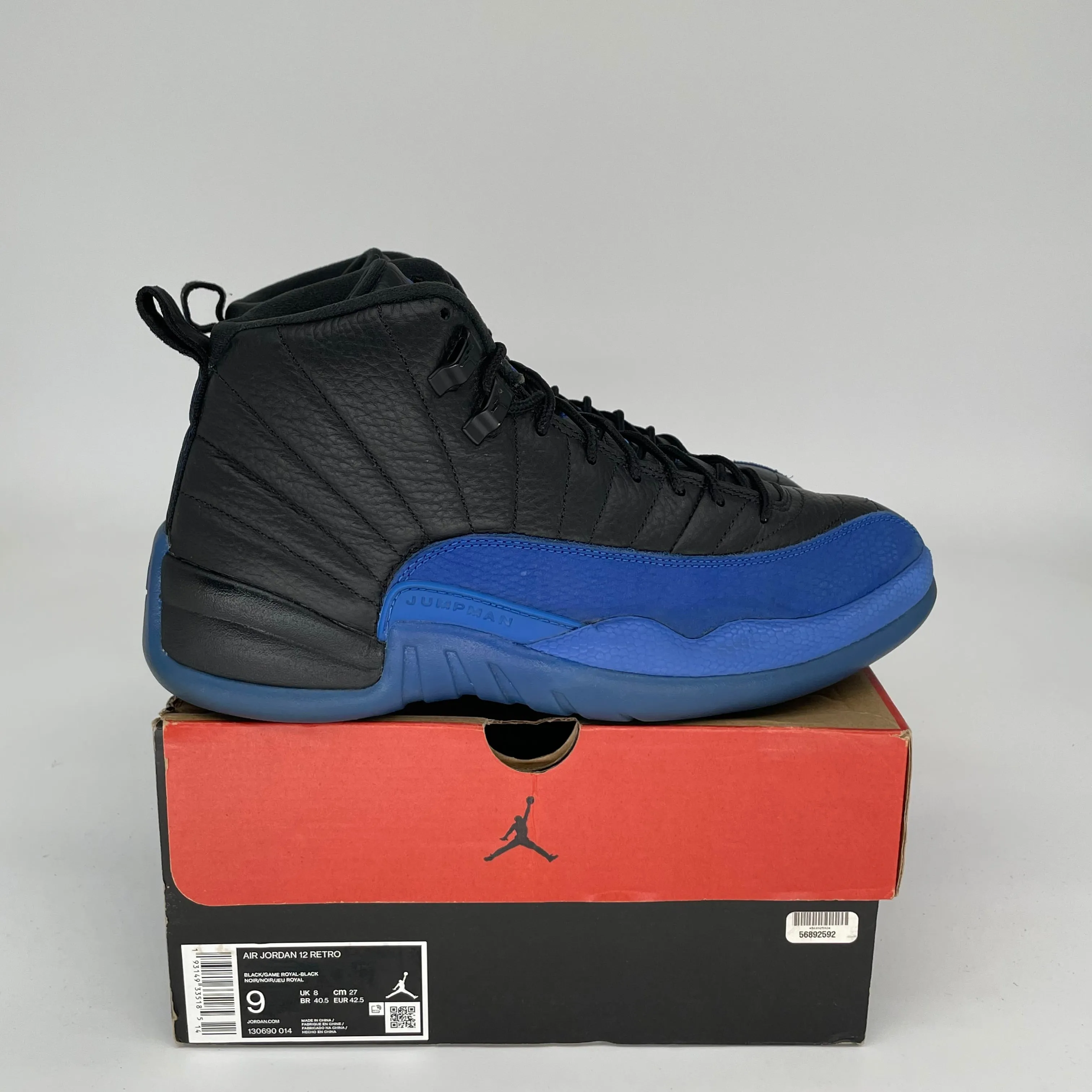 AIR JORDAN 12 GAME ROYAL SIZE 9 130690-014