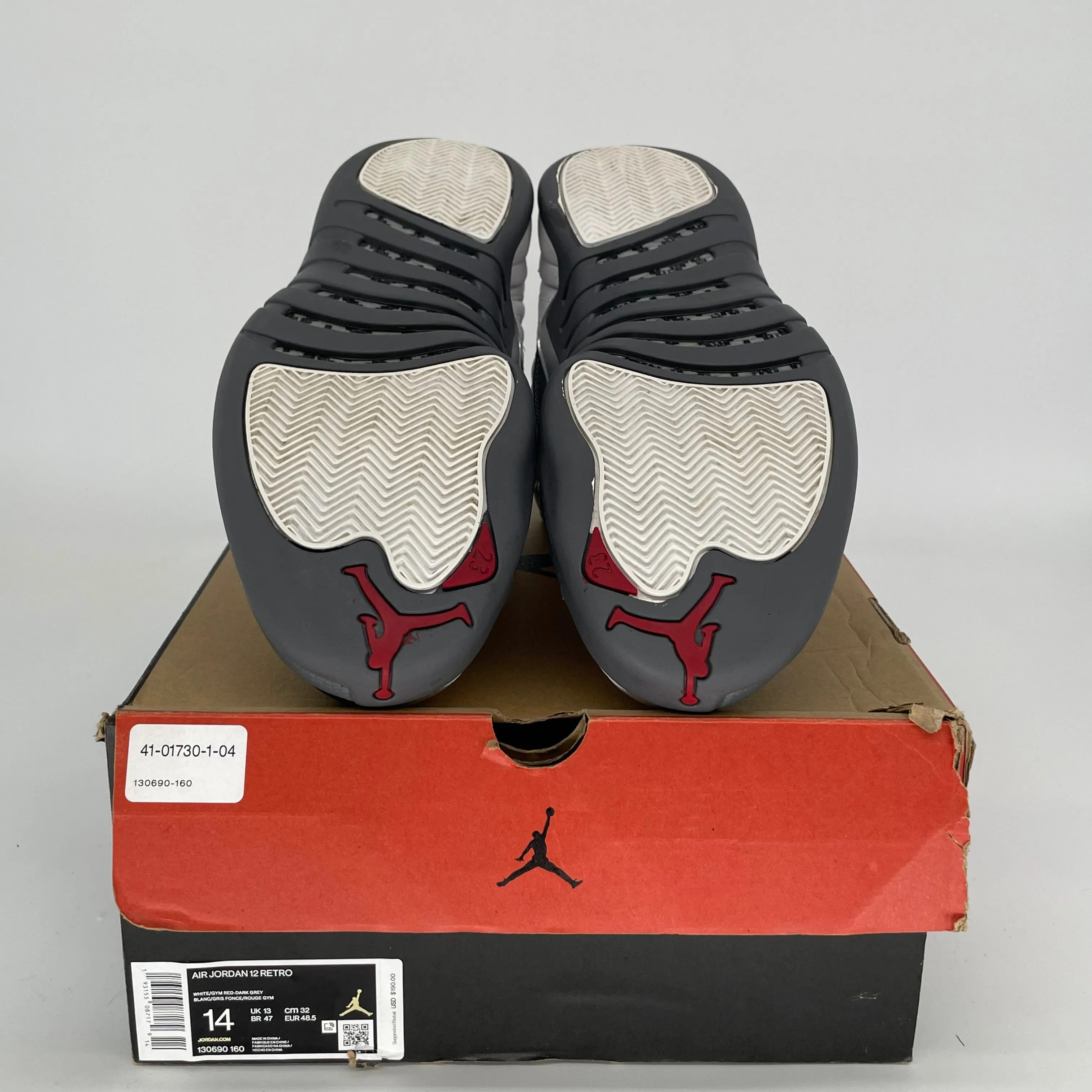 AIR JORDAN 12 WHITE DARK GREY SIZE 14 130690-160