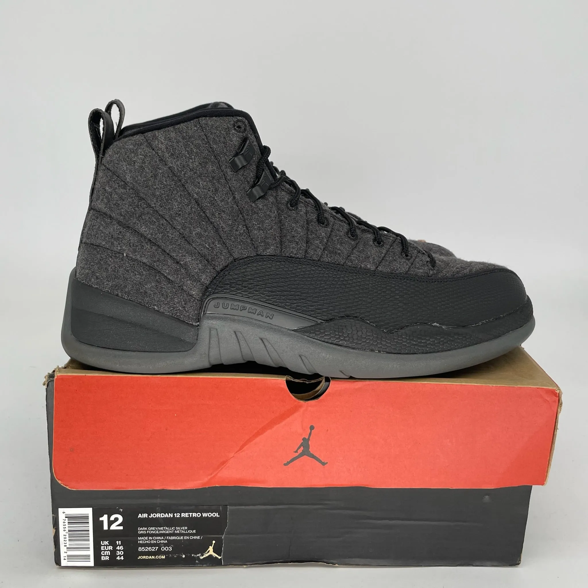 AIR JORDAN 12 WOOL SIZE 12 852627-003