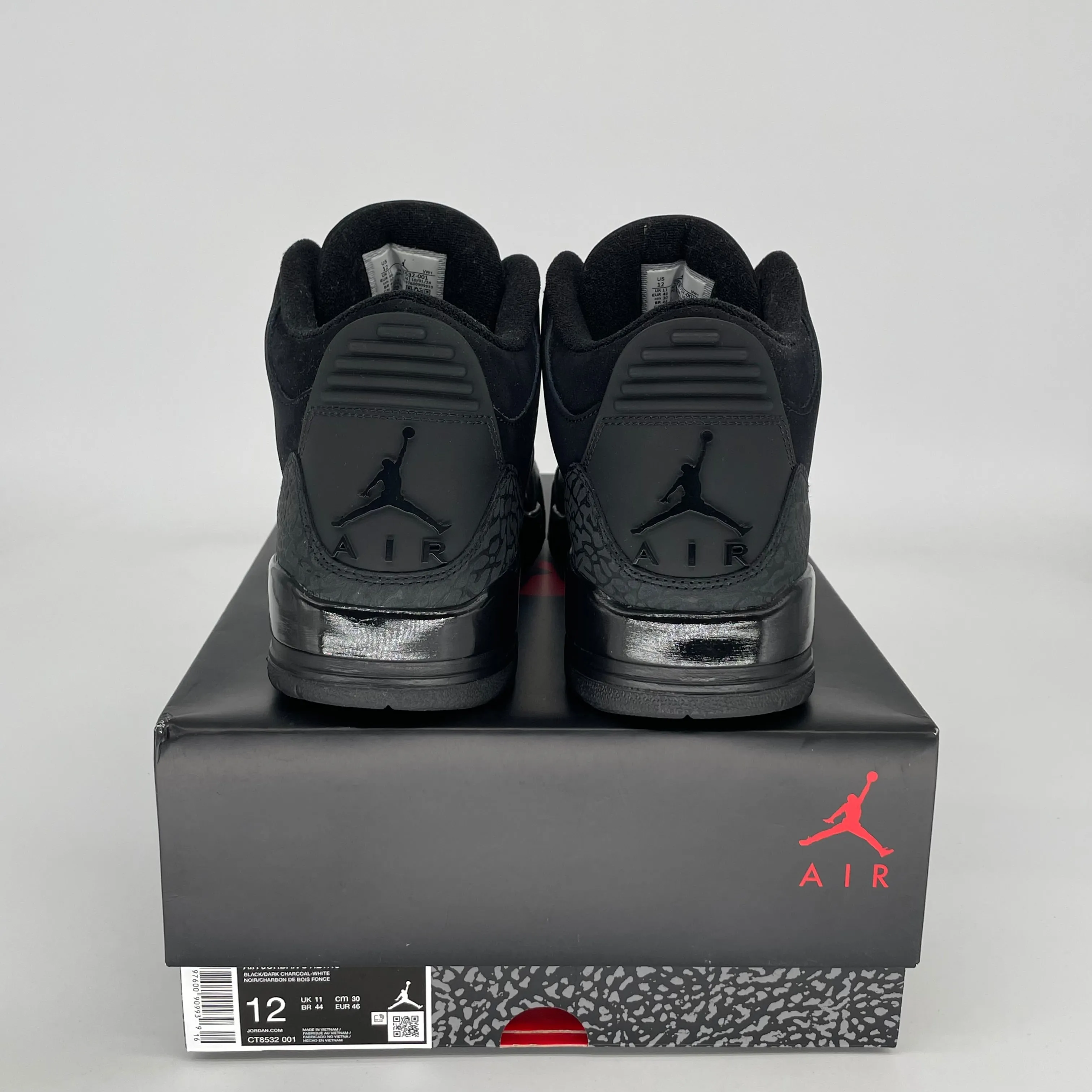 AIR JORDAN 3 BLACK CAT SIZE 12 CT8532-001