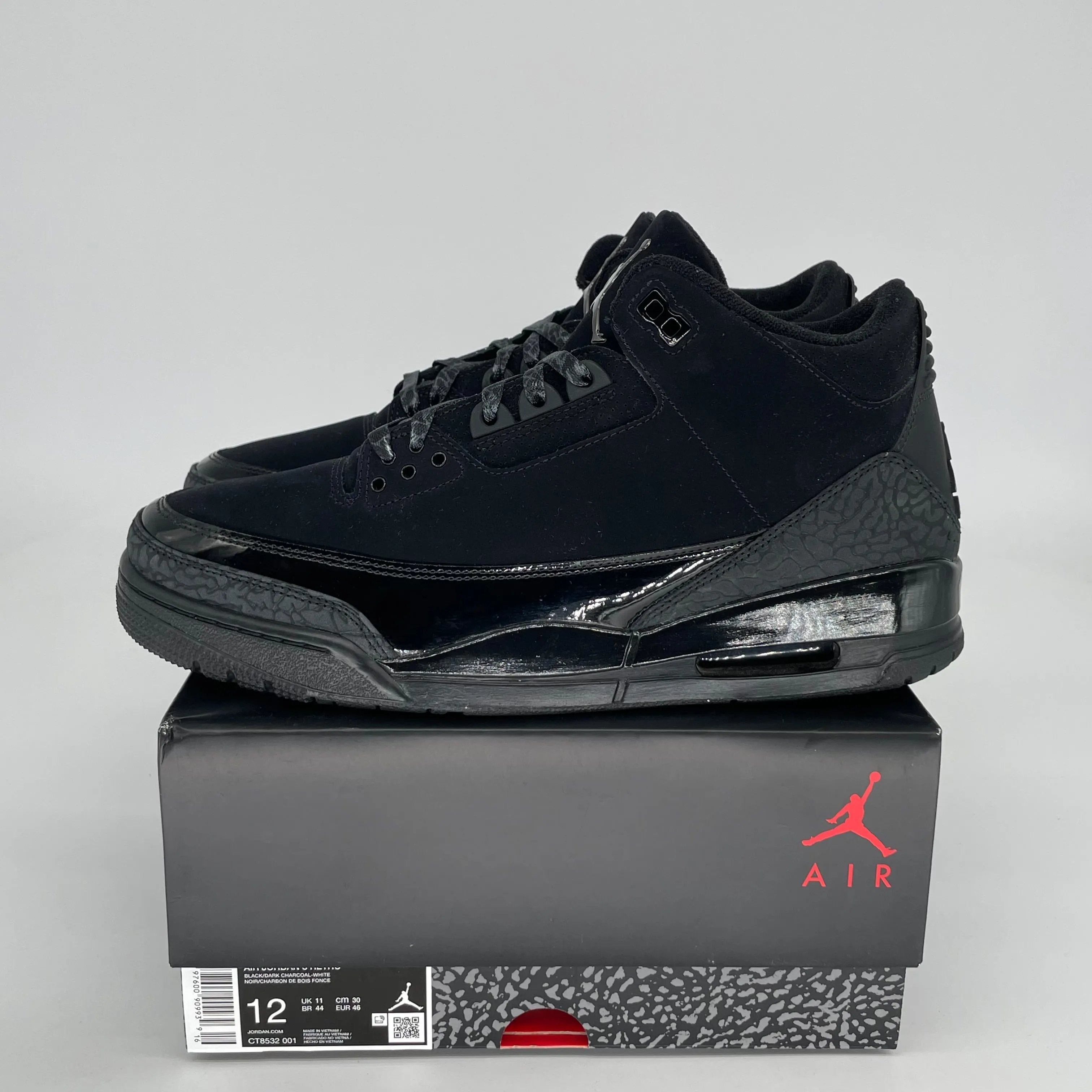 AIR JORDAN 3 BLACK CAT SIZE 12 CT8532-001