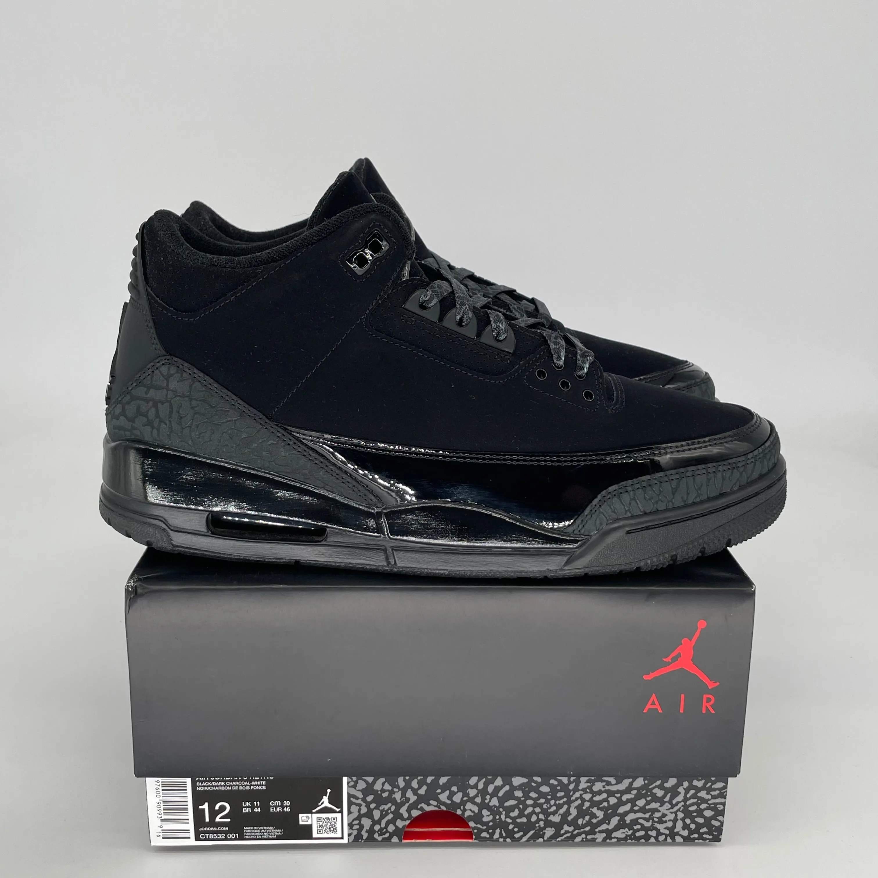 AIR JORDAN 3 BLACK CAT SIZE 12 CT8532-001