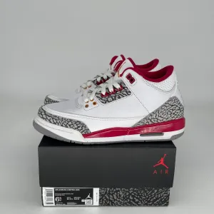 AIR JORDAN 3 CARDINAL SIZE 6.5Y 398614-126