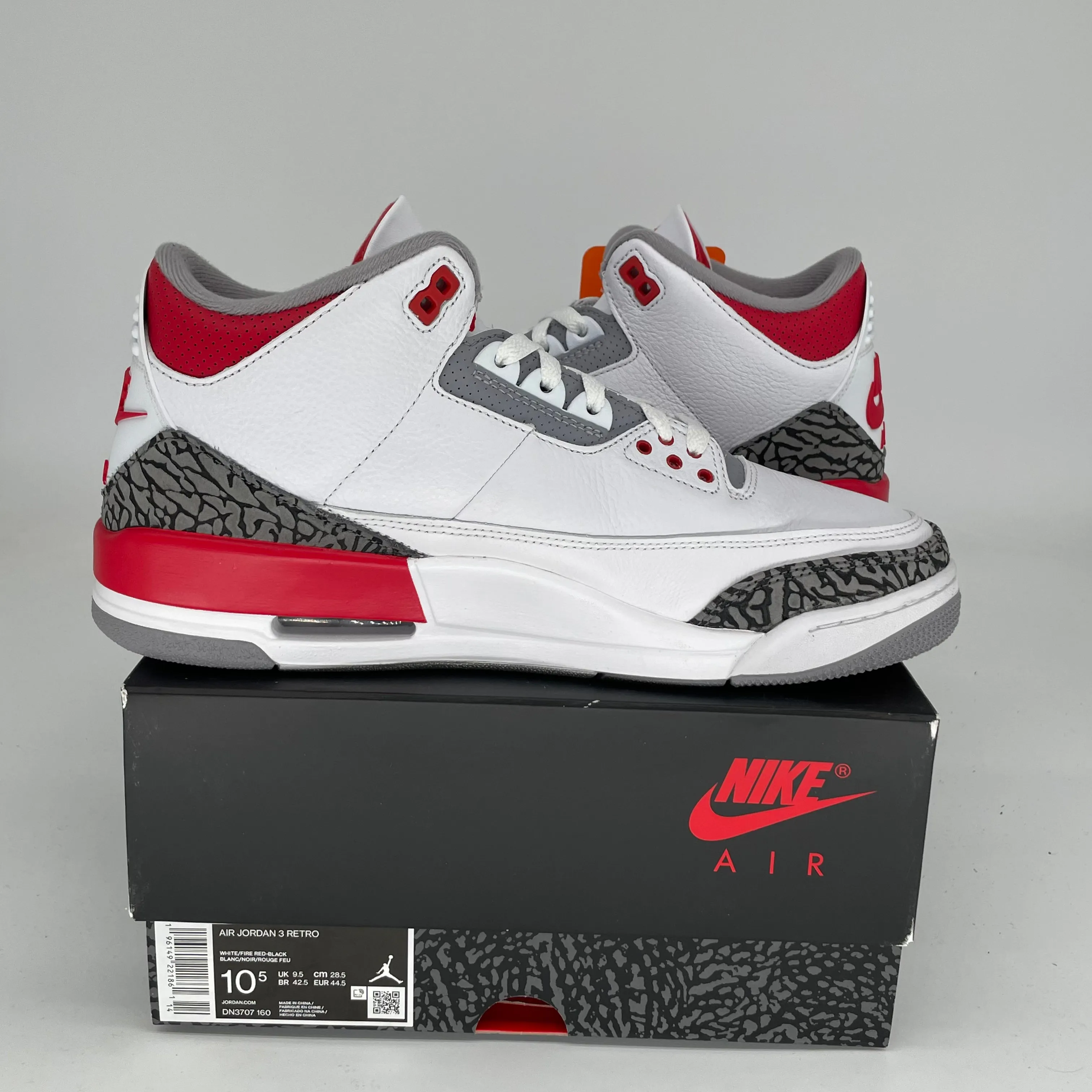 AIR JORDAN 3 FIRE RED SIZE 10.5 DN3707-160
