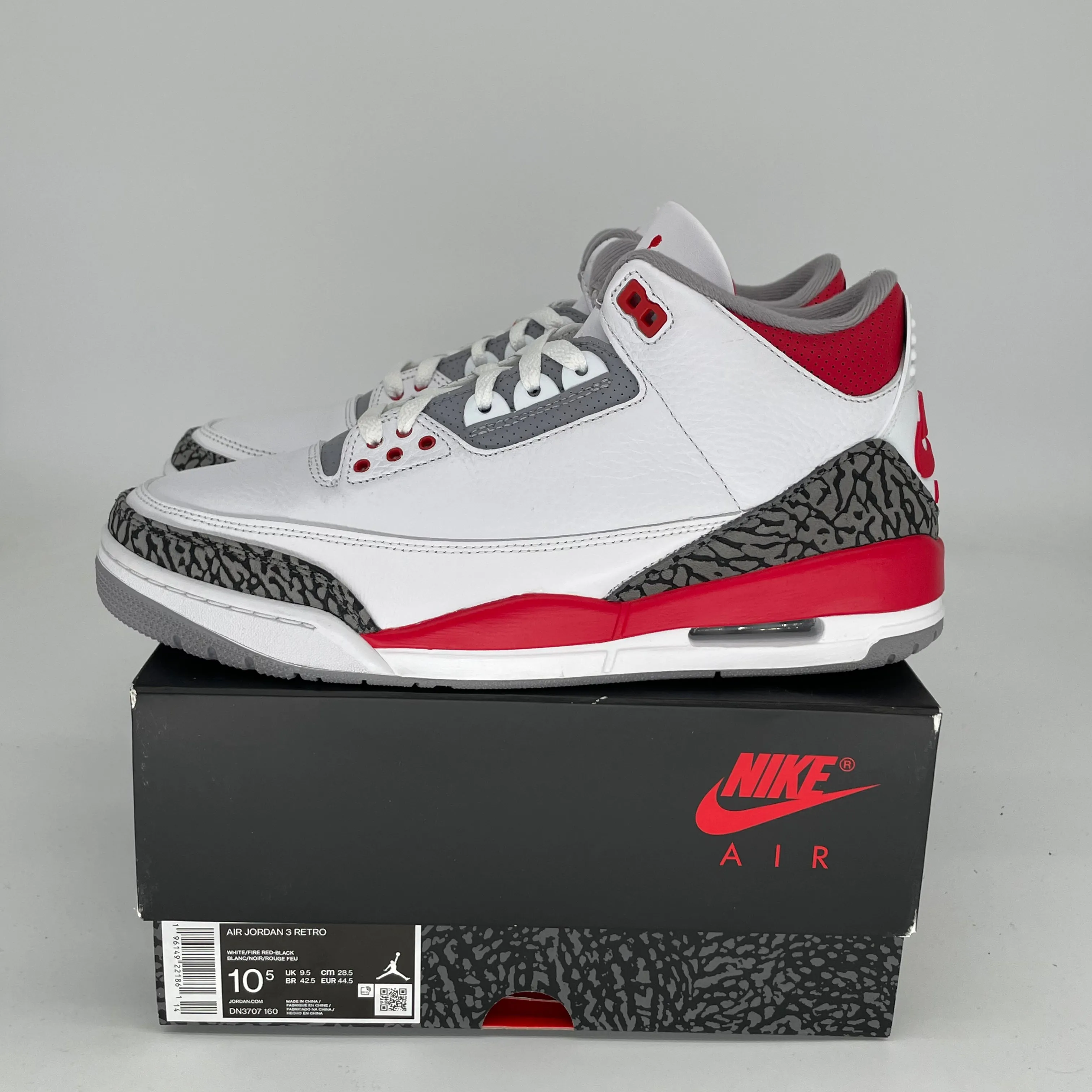 AIR JORDAN 3 FIRE RED SIZE 10.5 DN3707-160