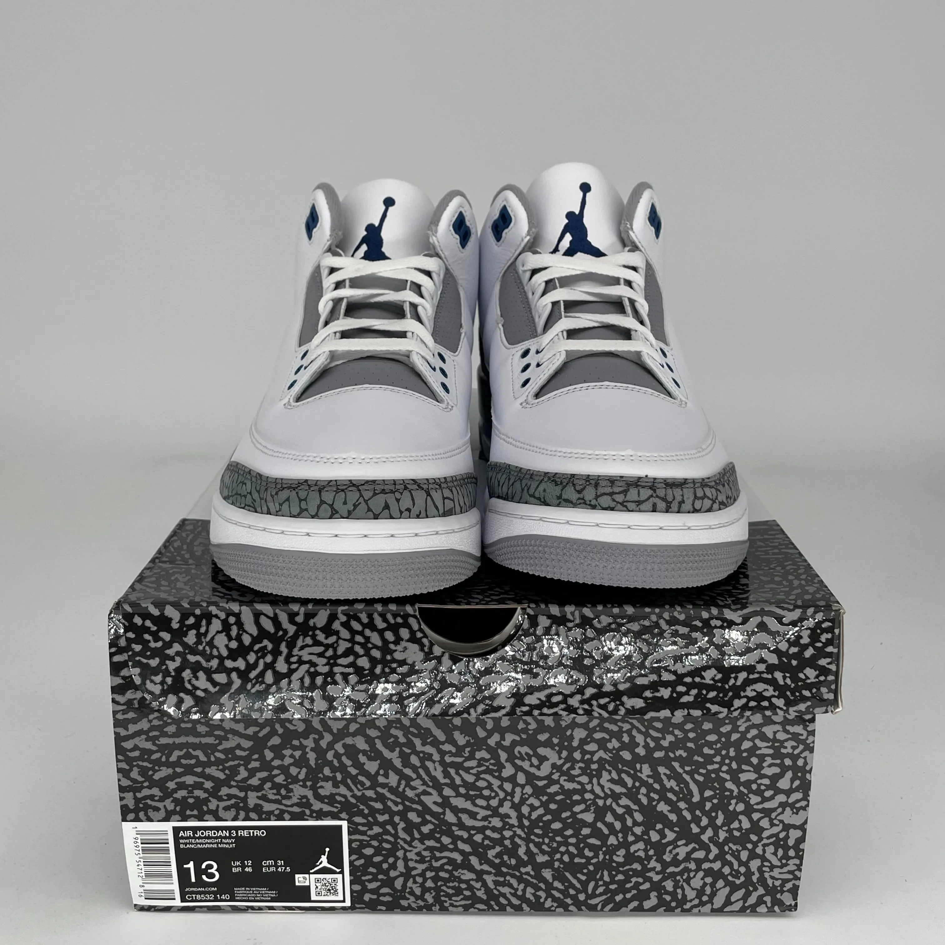 AIR JORDAN 3 MIDNIGHT NAVY SIZE 13 CT8532-140