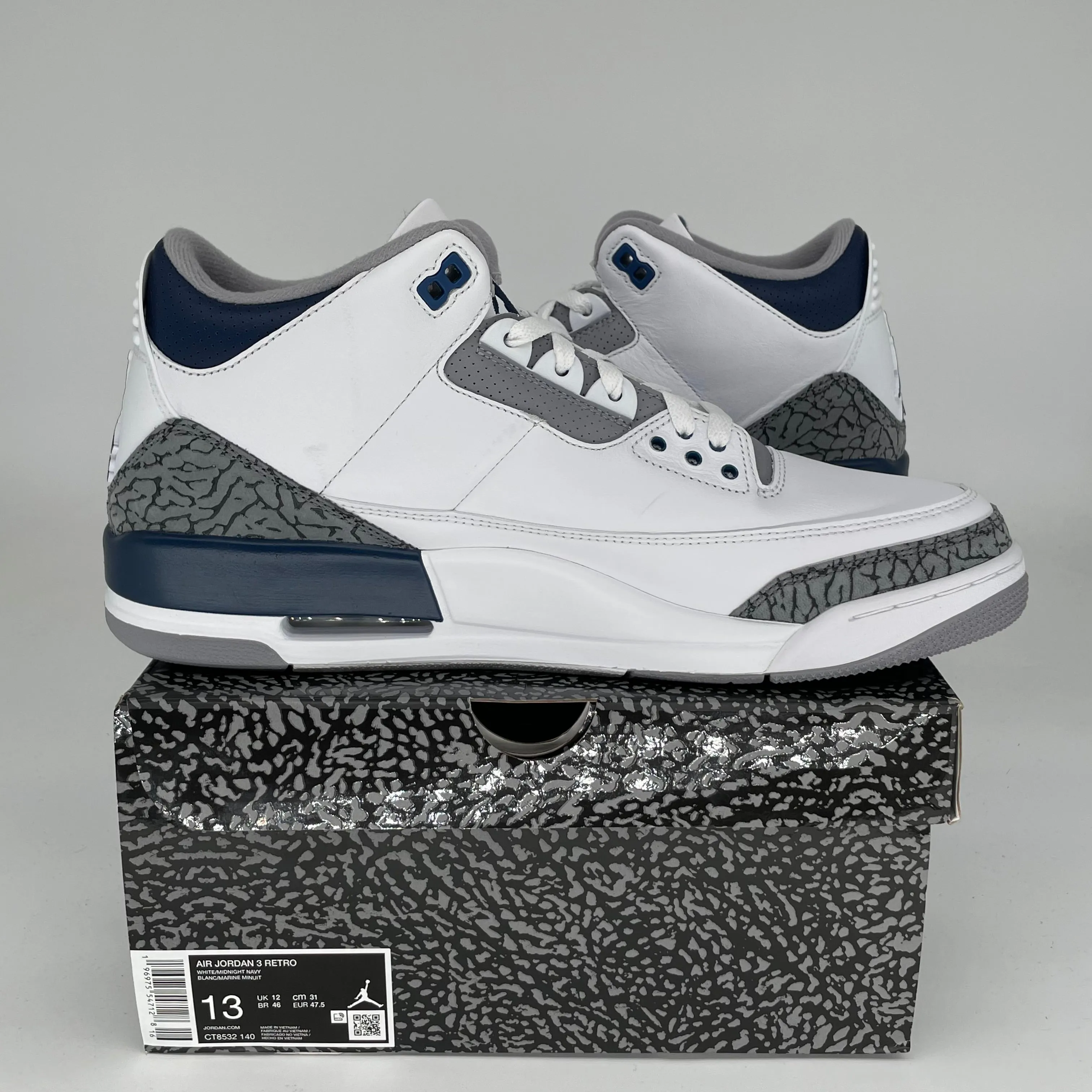 AIR JORDAN 3 MIDNIGHT NAVY SIZE 13 CT8532-140