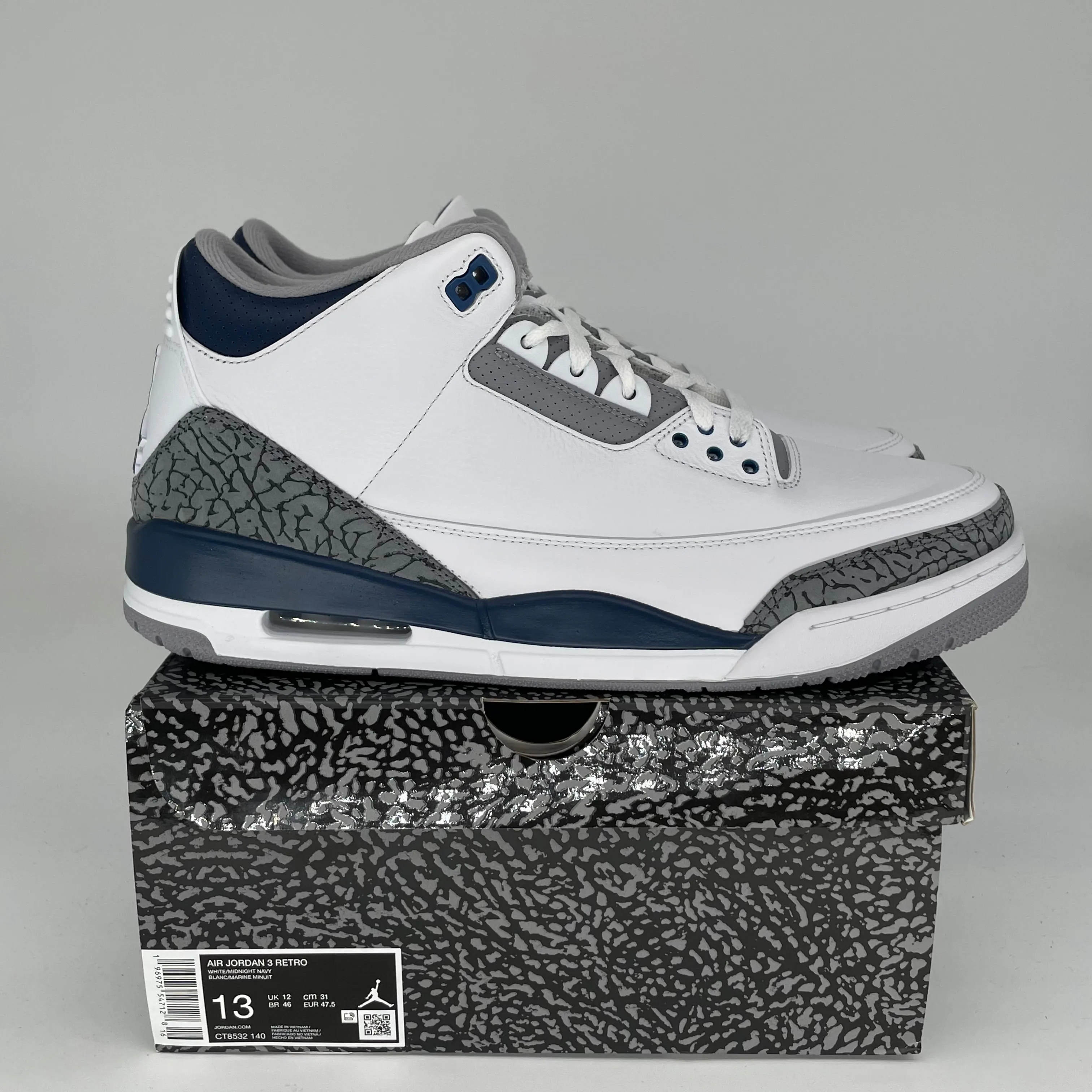 AIR JORDAN 3 MIDNIGHT NAVY SIZE 13 CT8532-140
