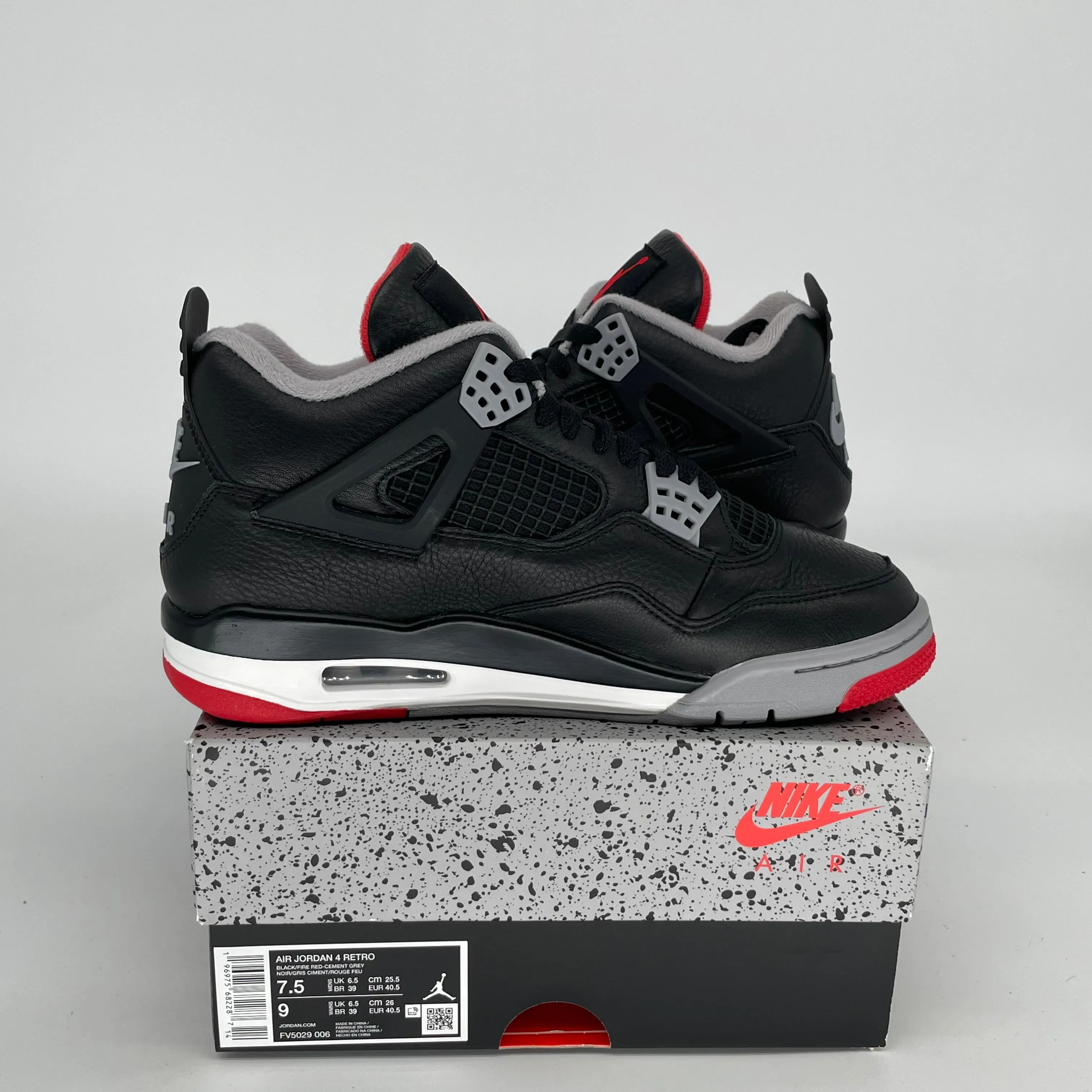 AIR JORDAN 4 BRED REIMAGINED SIZE 7.5 FV5029-006