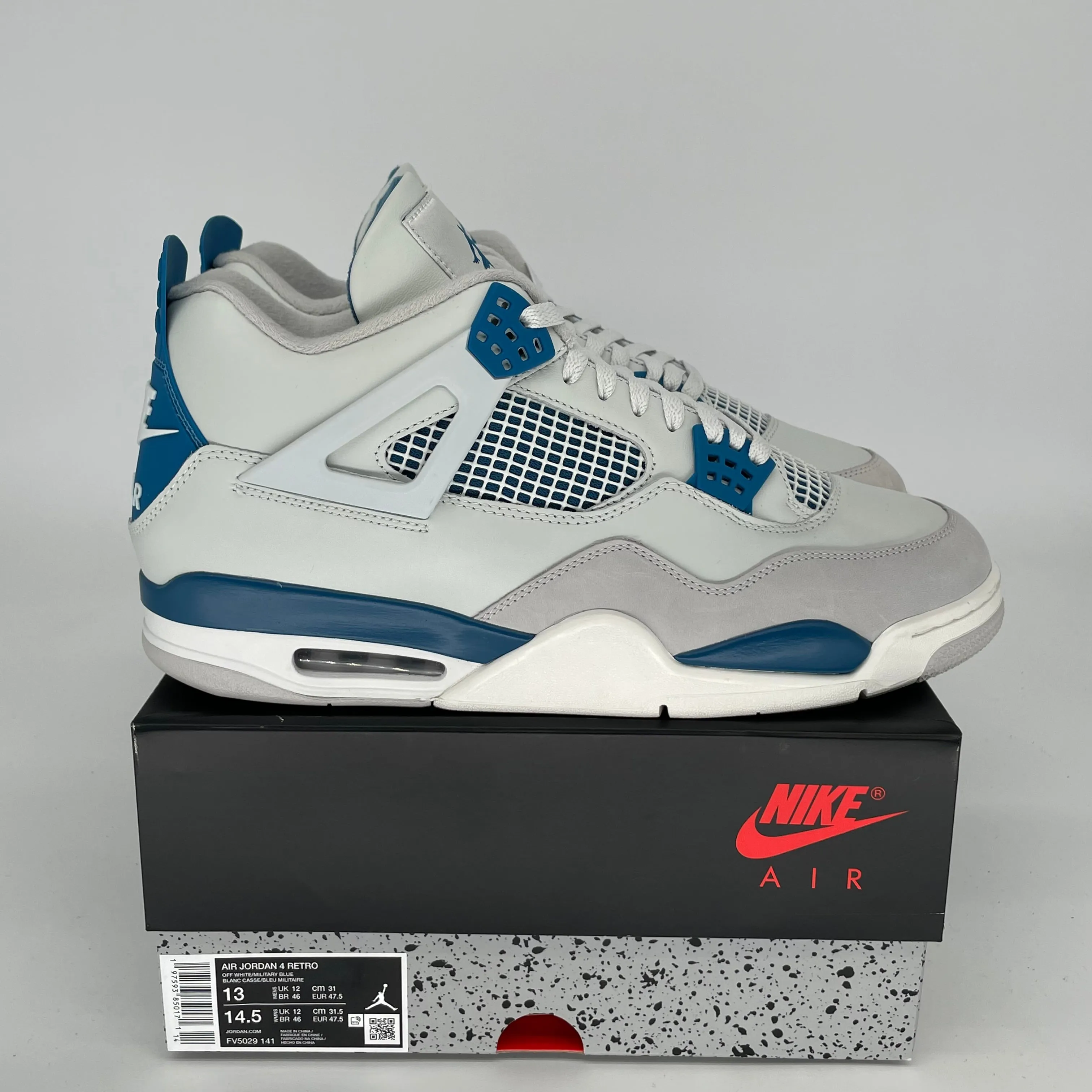 AIR JORDAN 4 MILITARY BLUE SIZE 13 FV5029-141