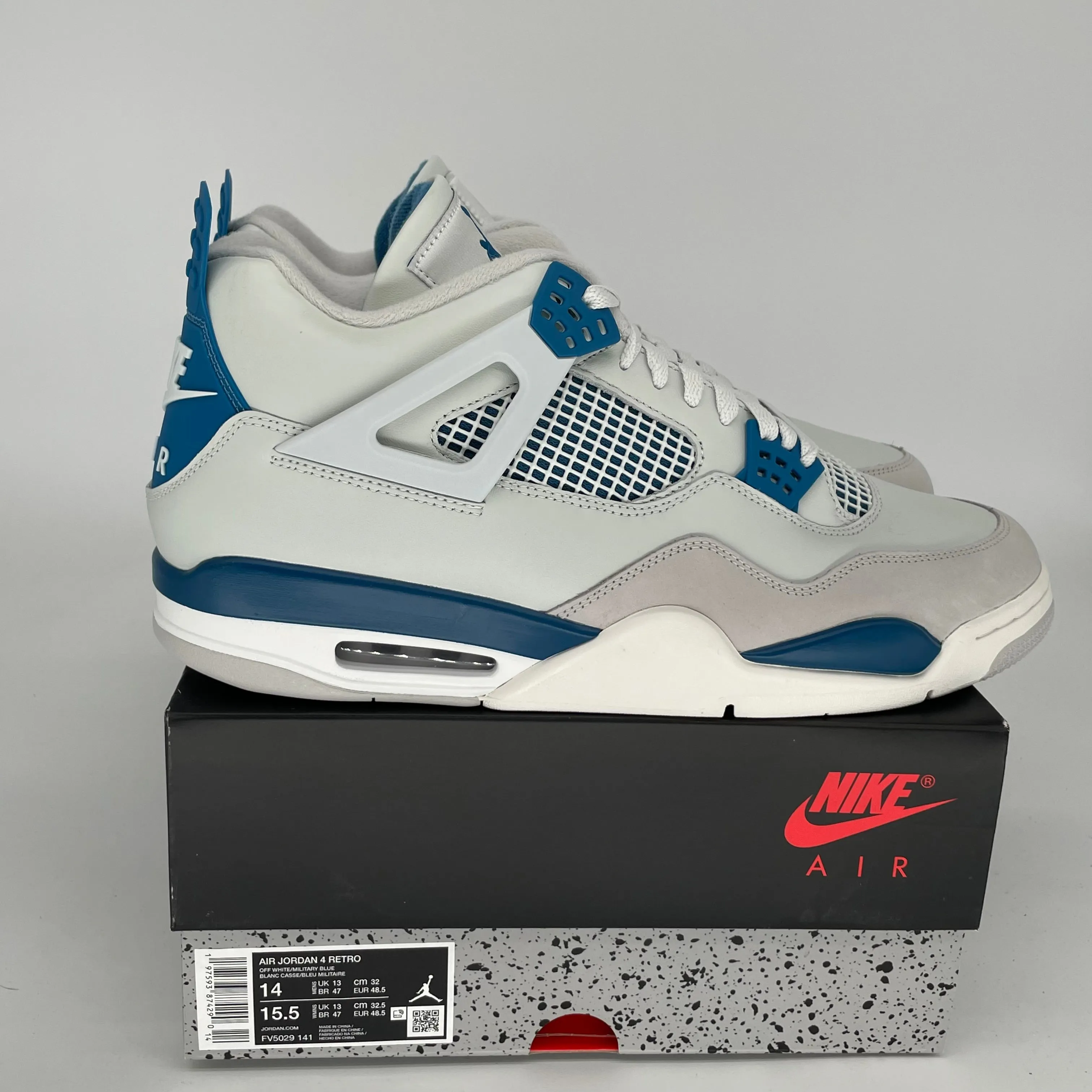 AIR JORDAN 4 MILITARY BLUE SIZE 14 FV5029-141