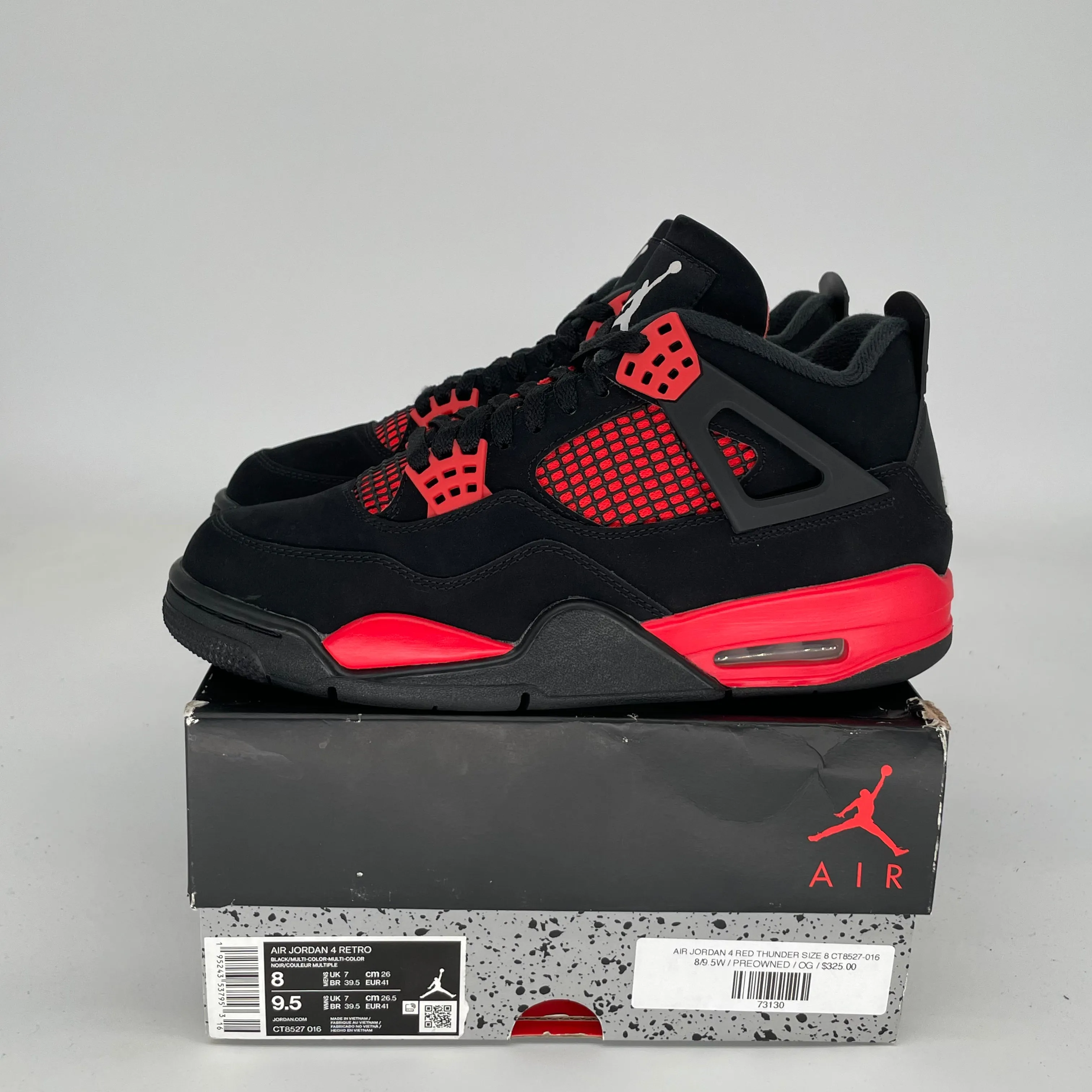 AIR JORDAN 4 RED THUNDER SIZE 8 CT8527-016