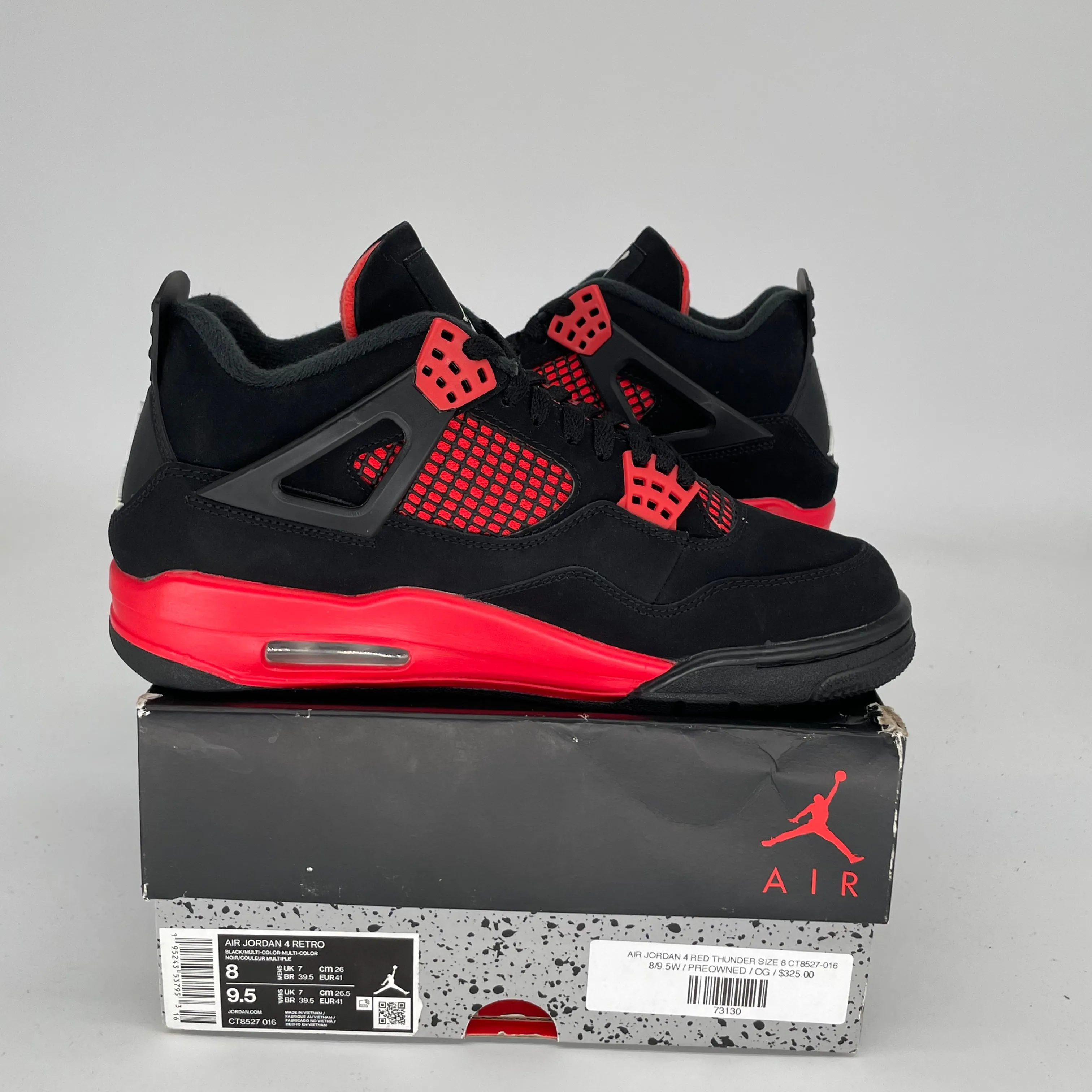 AIR JORDAN 4 RED THUNDER SIZE 8 CT8527-016