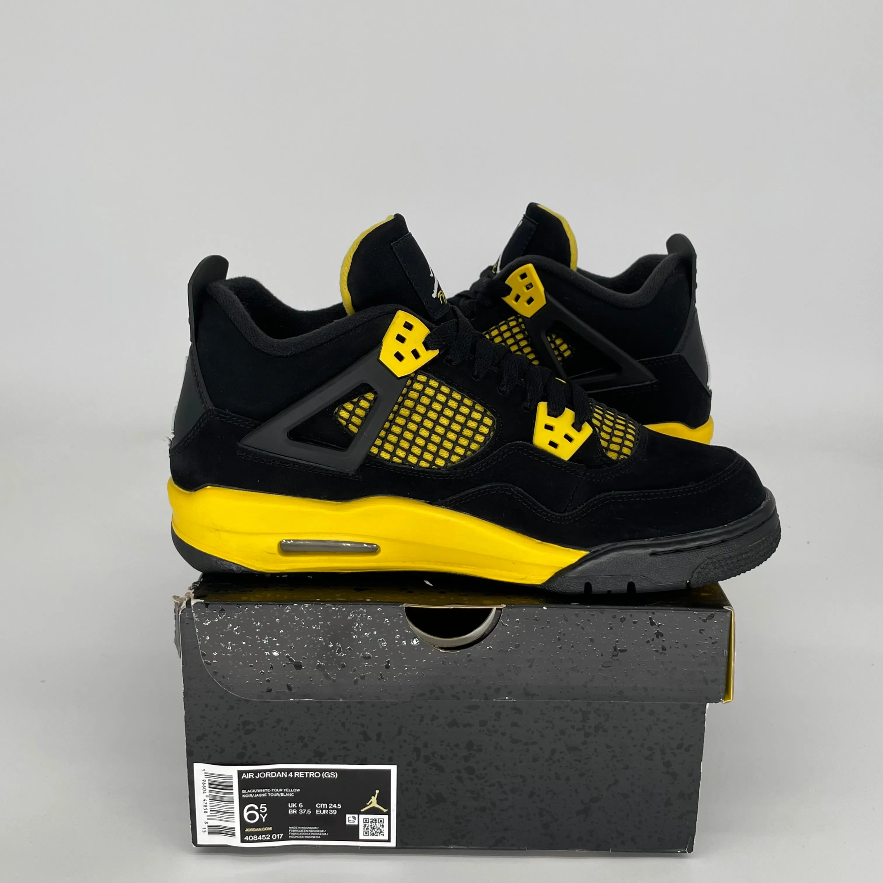 AIR JORDAN 4 THUNDER SIZE 6.5Y 408452-017