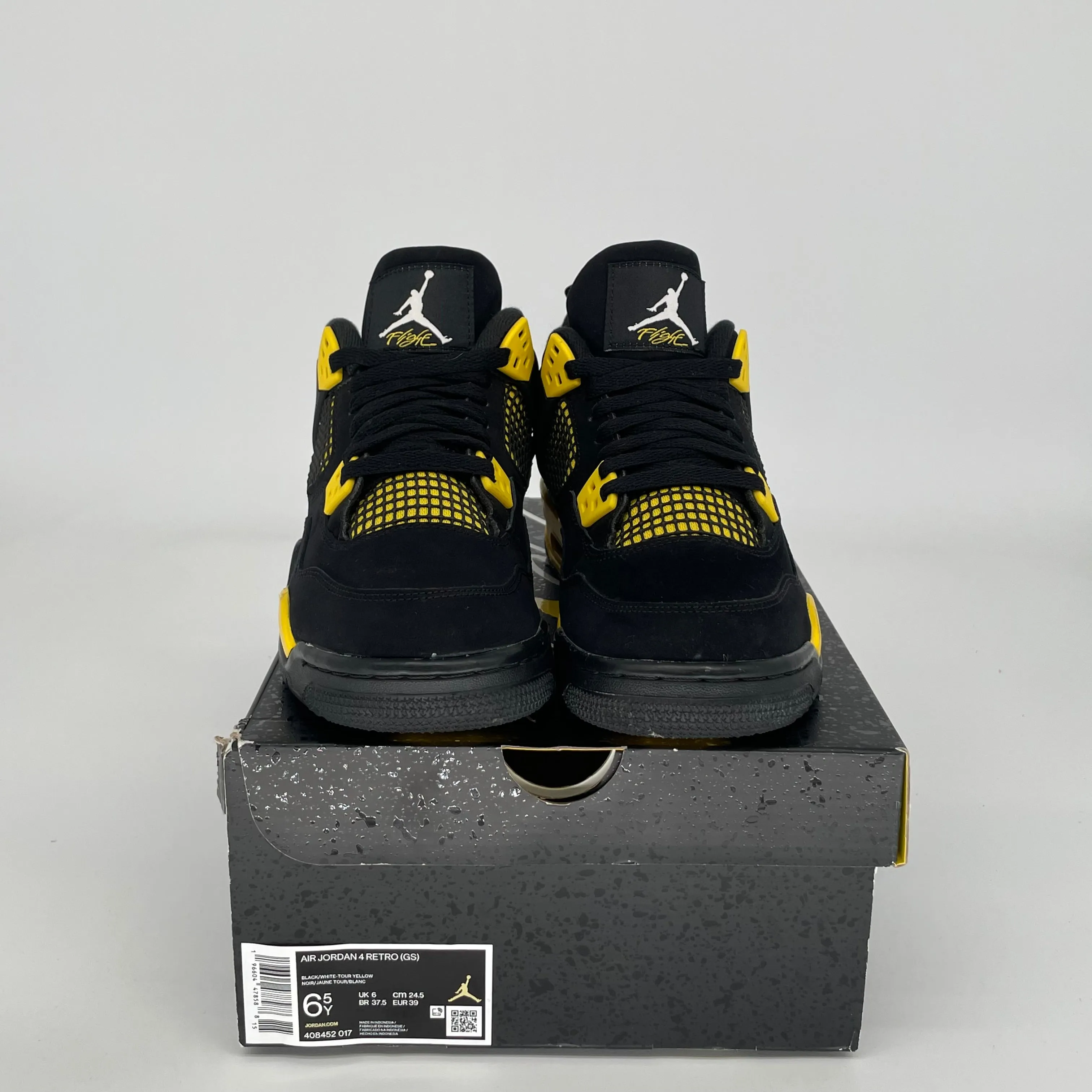 AIR JORDAN 4 THUNDER SIZE 6.5Y 408452-017