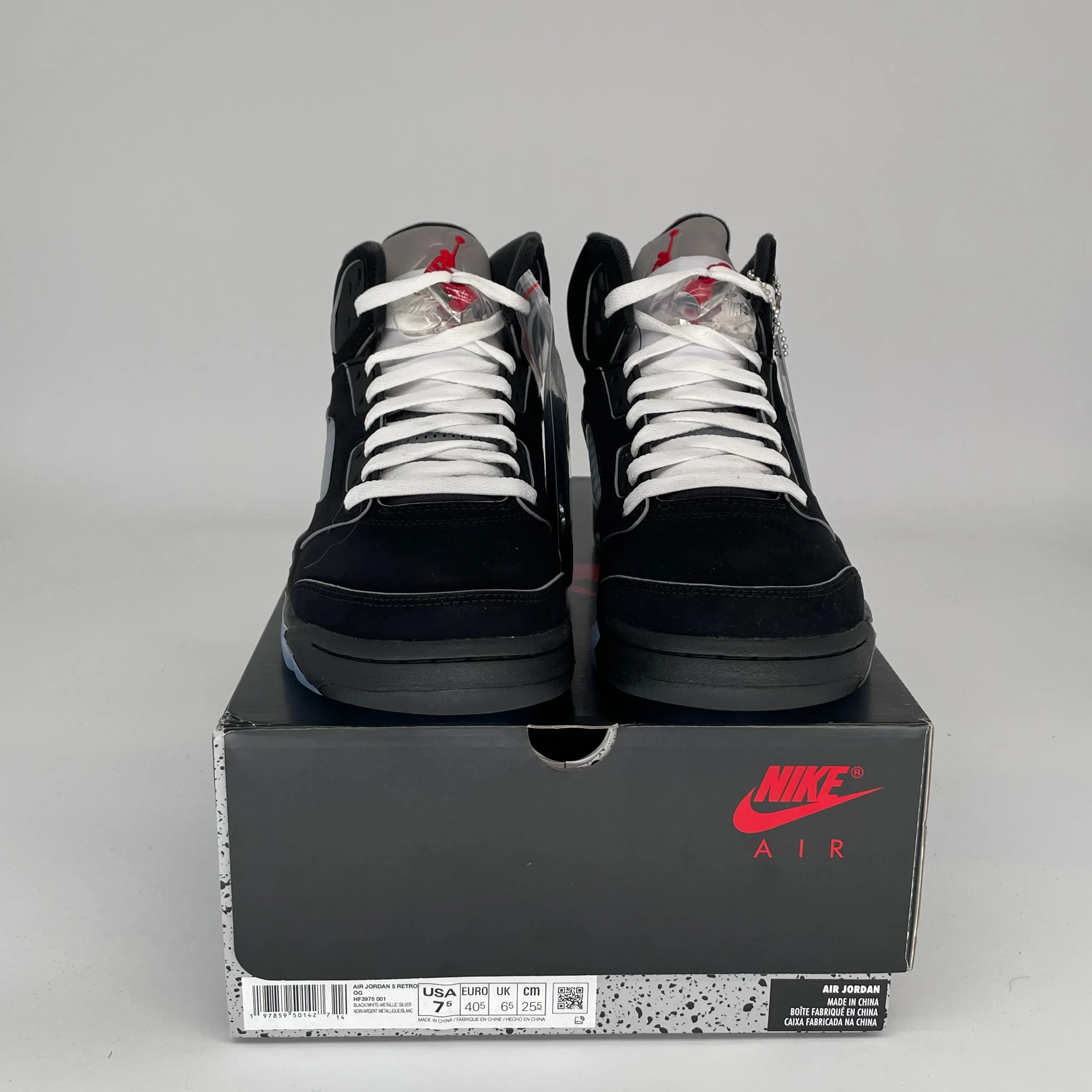 AIR JORDAN 5 BLACK METALLIC REIMAGINED SIZE 7.5 HF3975-001