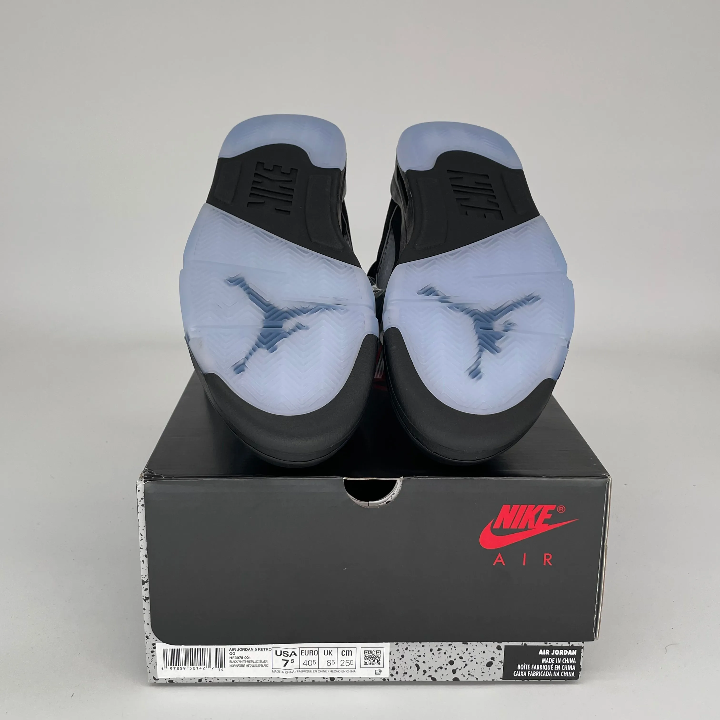 AIR JORDAN 5 BLACK METALLIC REIMAGINED SIZE 7.5 HF3975-001