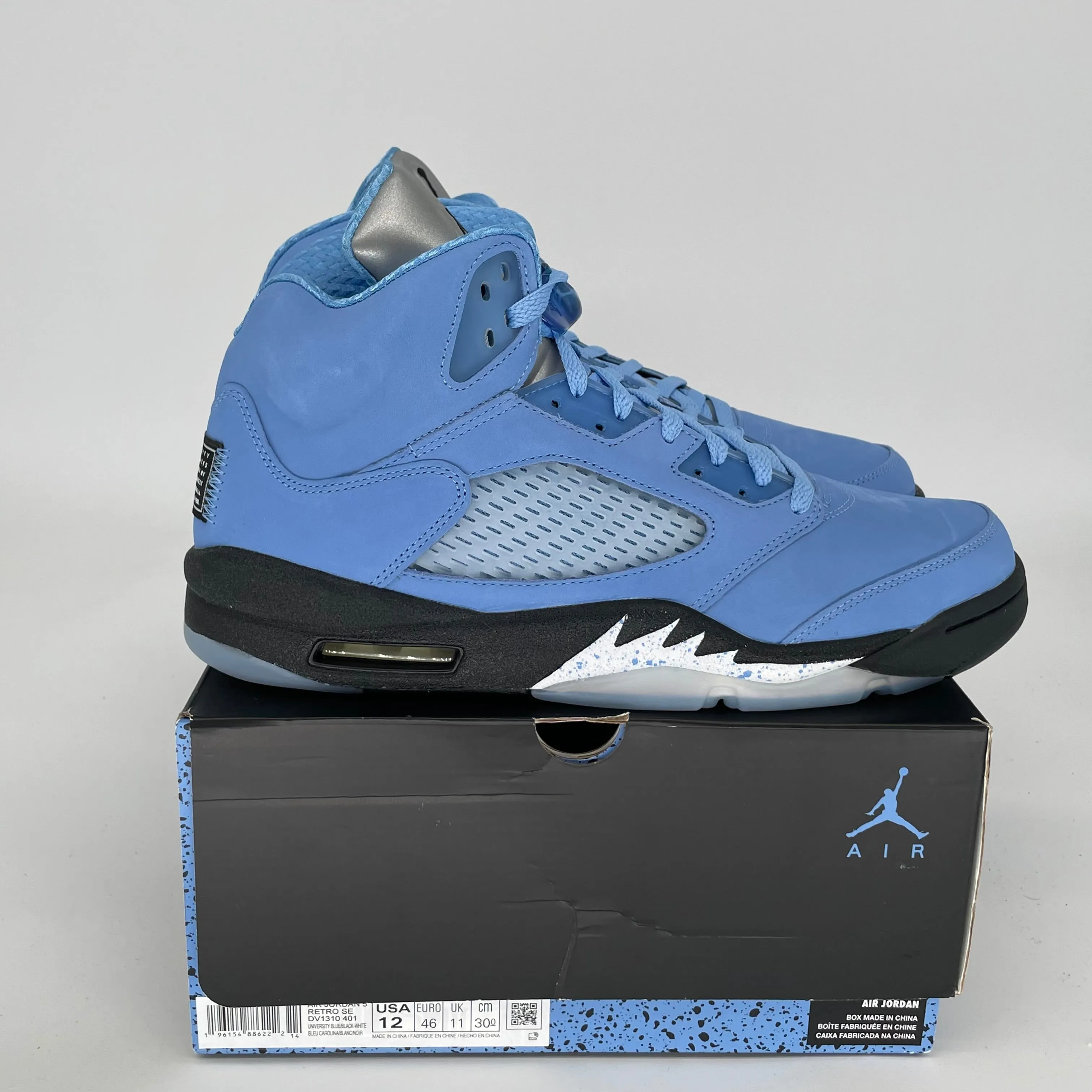 AIR JORDAN 5 UNC UNIVERSITY BLUE SIZE 12 DV1310-401