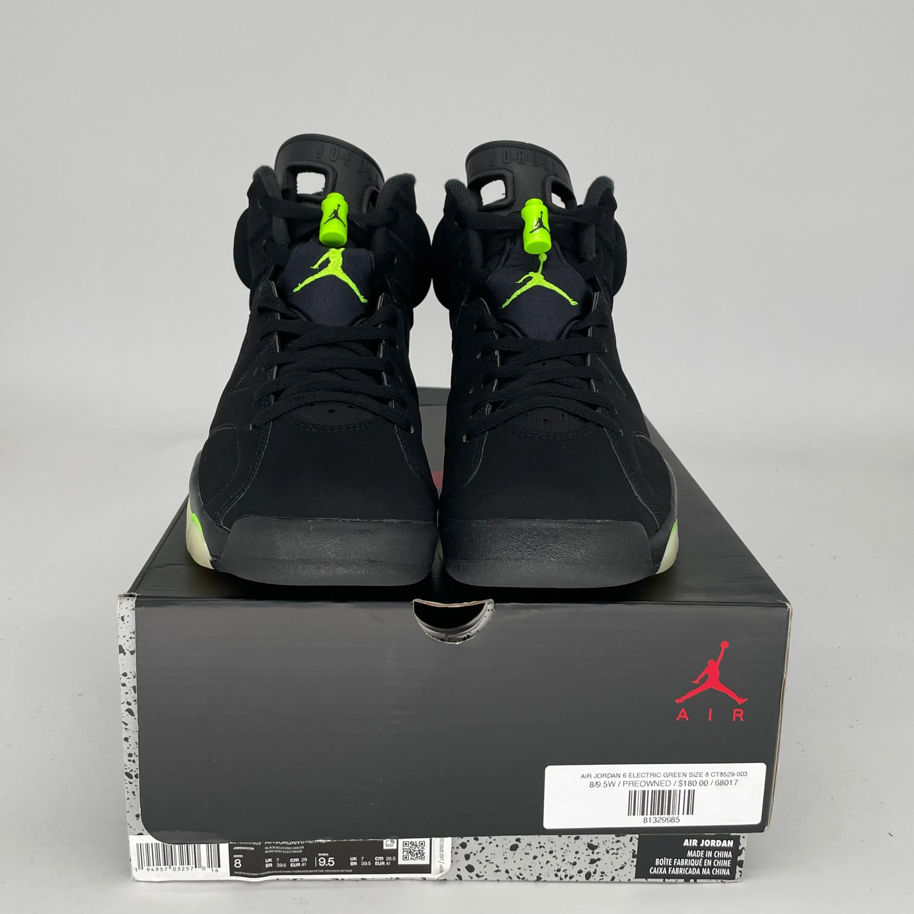 AIR JORDAN 6 ELECTRIC GREEN SIZE 8 CT8529-003