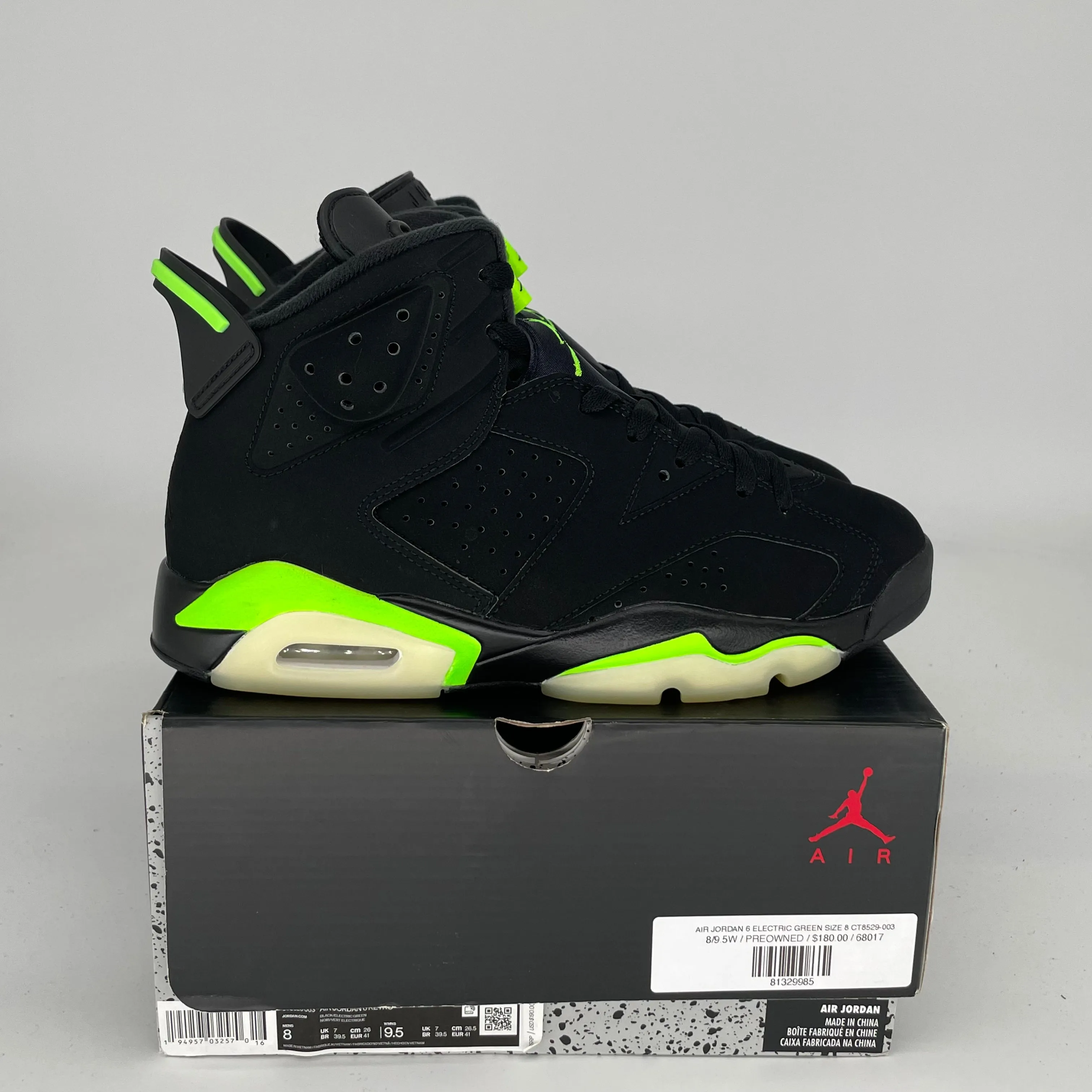 AIR JORDAN 6 ELECTRIC GREEN SIZE 8 CT8529-003