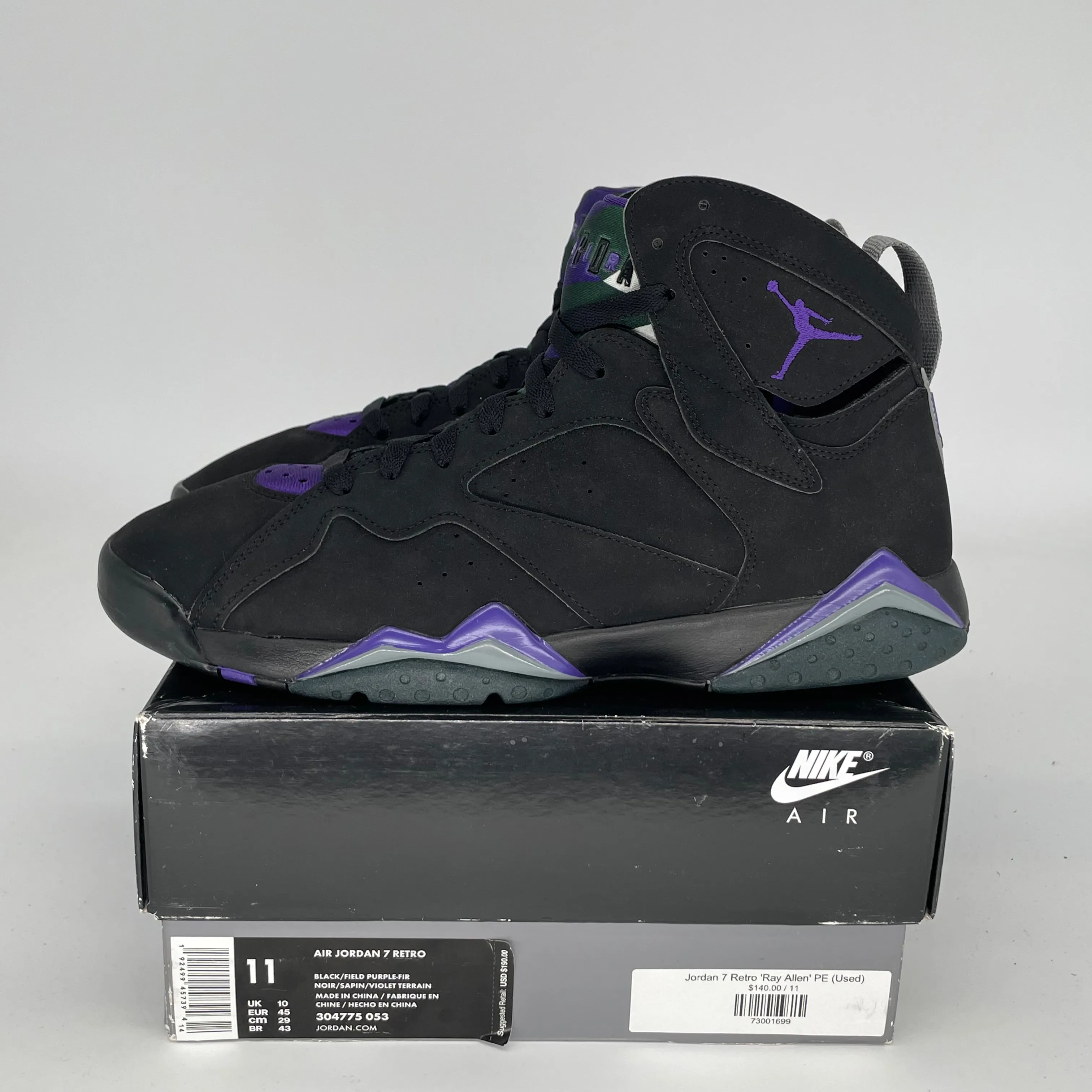 AIR JORDAN 7 RAY ALLEN BUCKS SIZE 11 304775-053