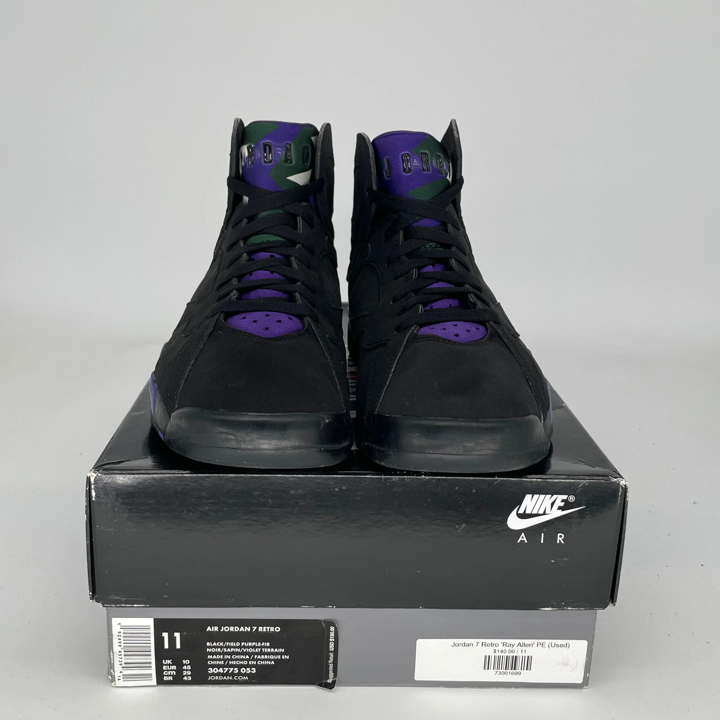 AIR JORDAN 7 RAY ALLEN BUCKS SIZE 11 304775-053