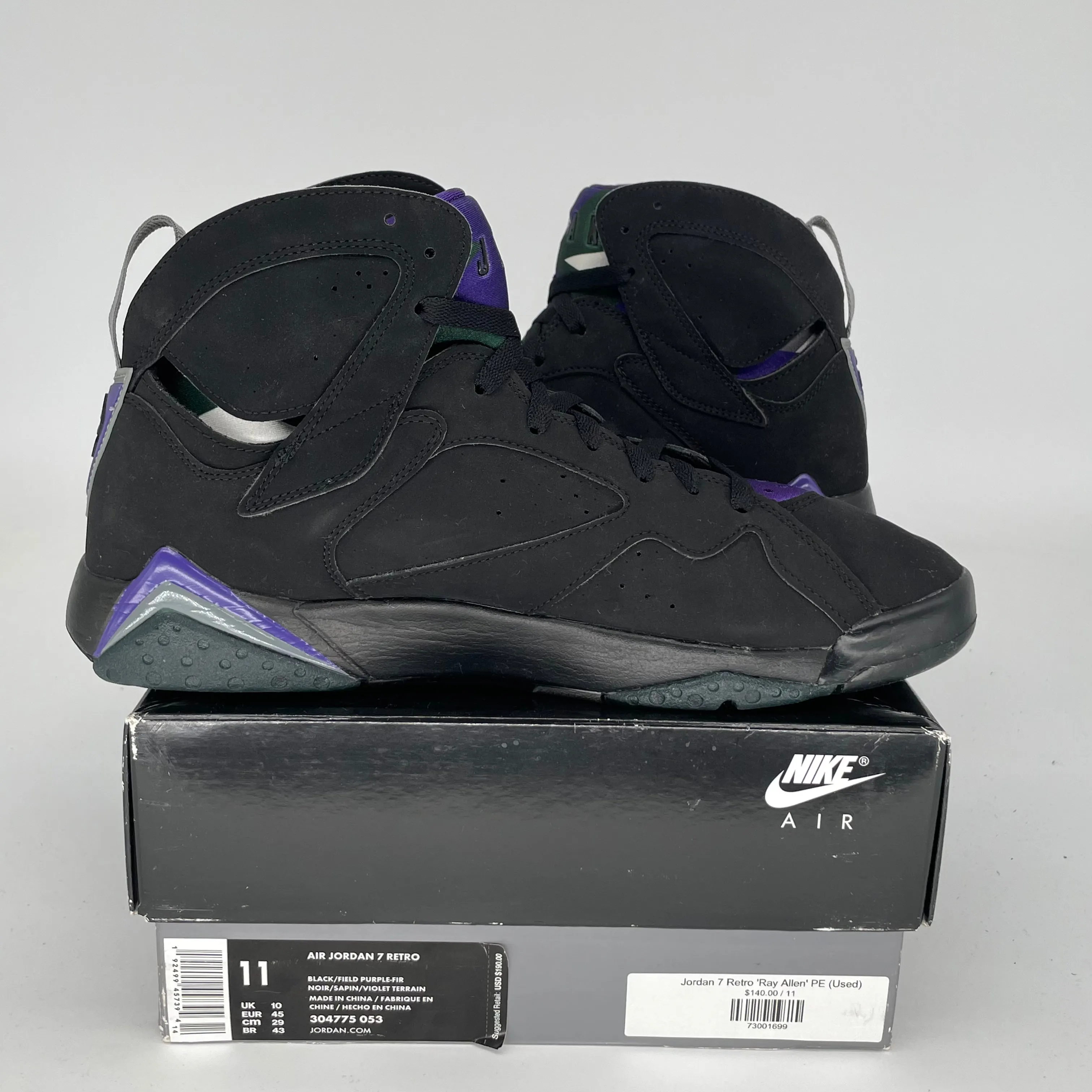 AIR JORDAN 7 RAY ALLEN BUCKS SIZE 11 304775-053