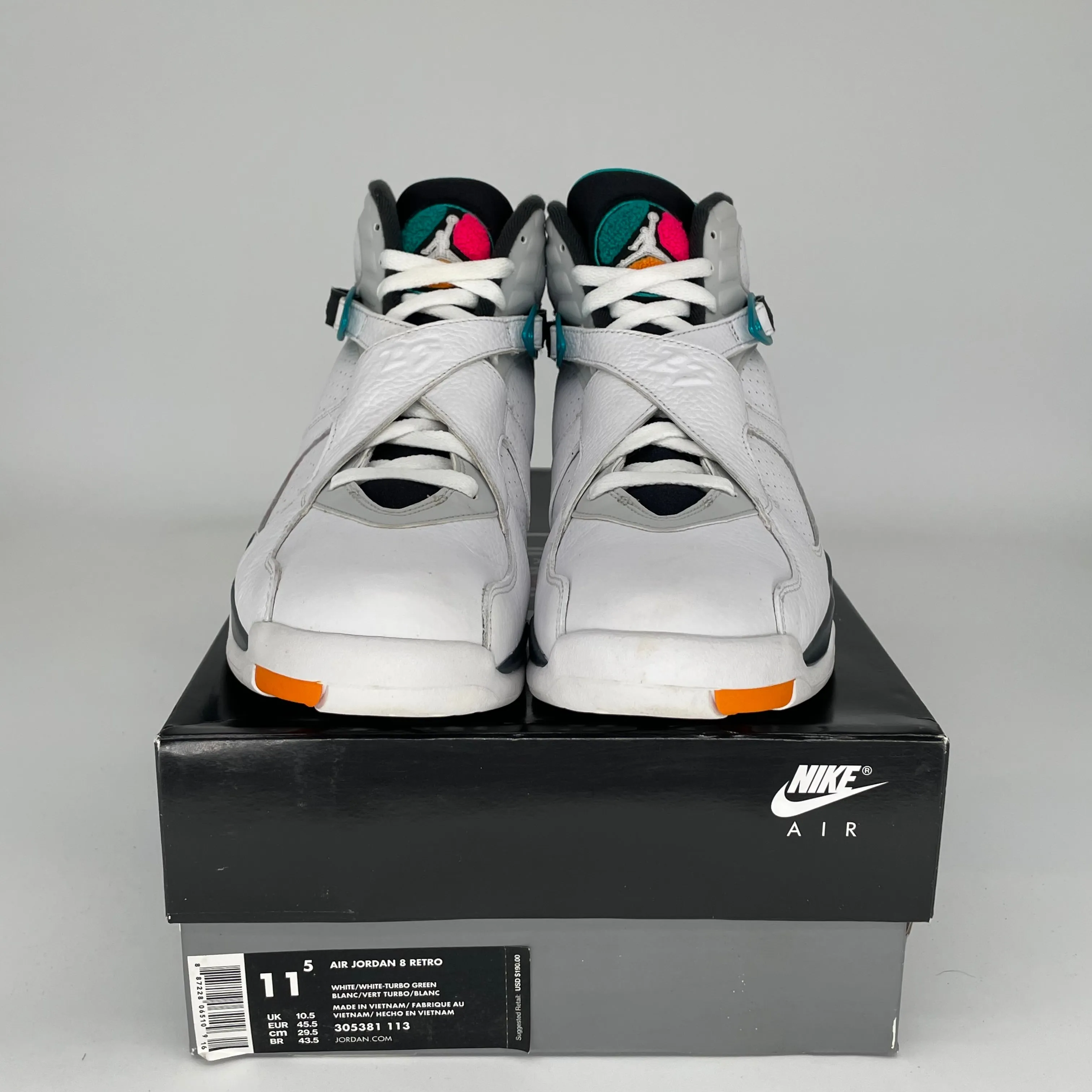 AIR JORDAN 8 SOUTH BEACH SIZE 11.5 305381-113