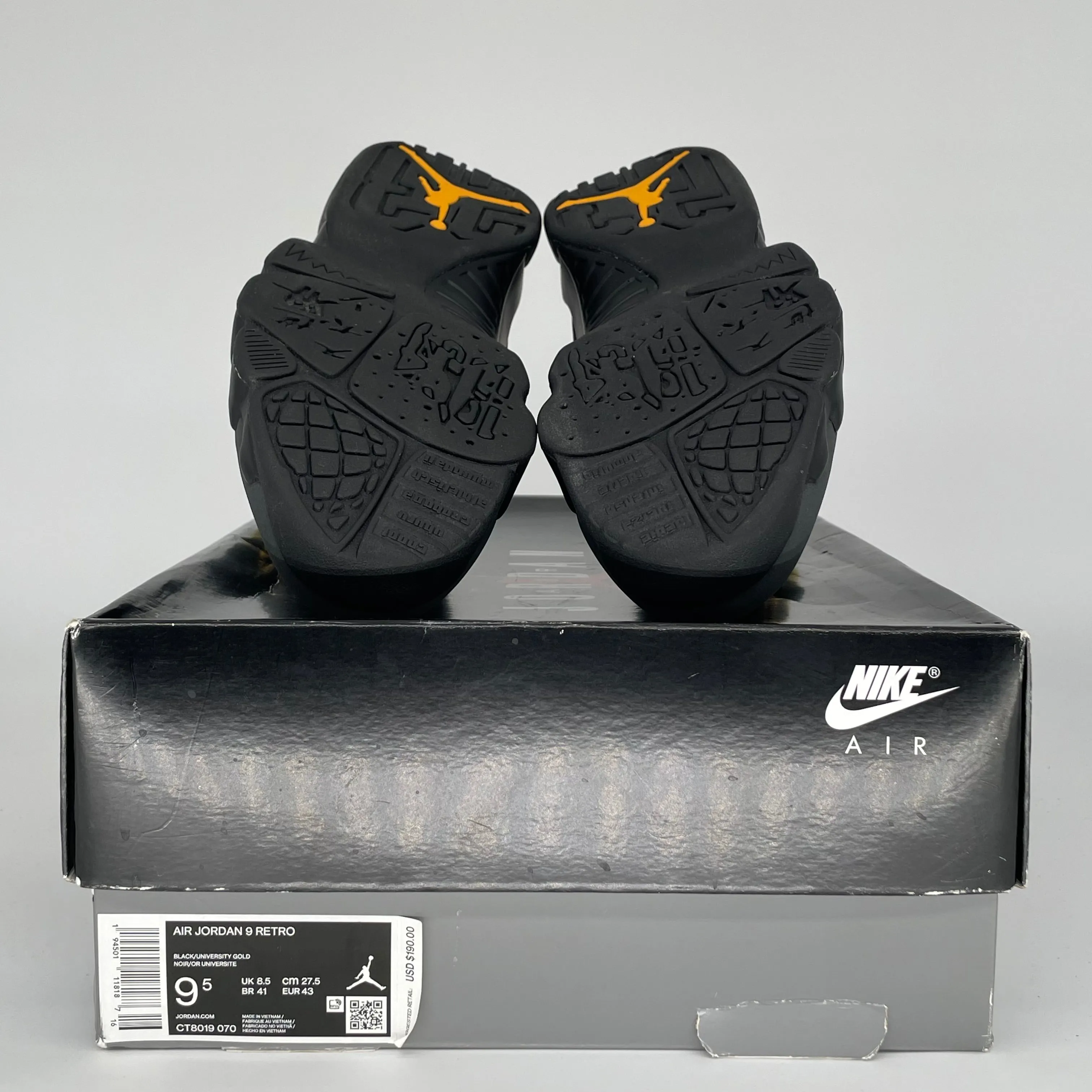 AIR JORDAN 9 UNIVERSITY GOLD SIZE 9.5 CT8019-070